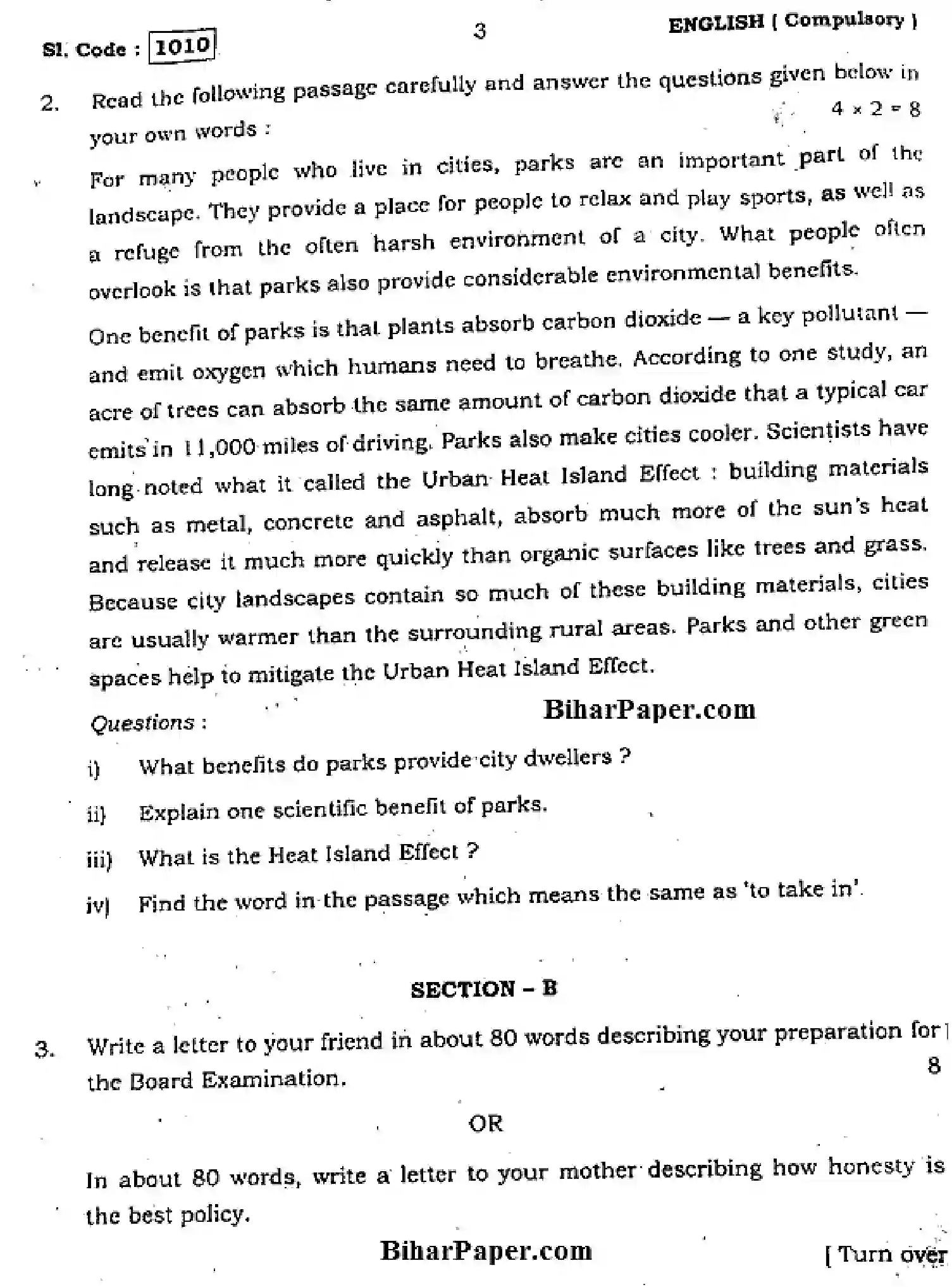 Bihar Board Class 10 2015 ENGLISH-COMPULSORY-1010 Finals - Page 3