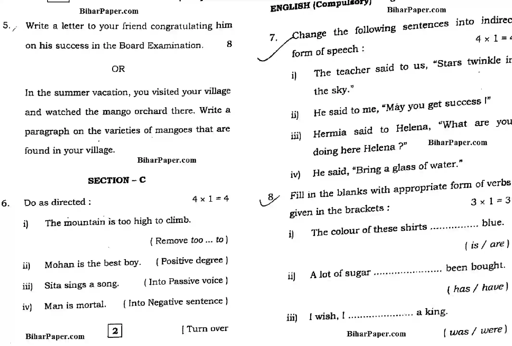 Bihar Board Class 10 2016 ENGLISH-COMPULSORY-810 Finals - Page 4