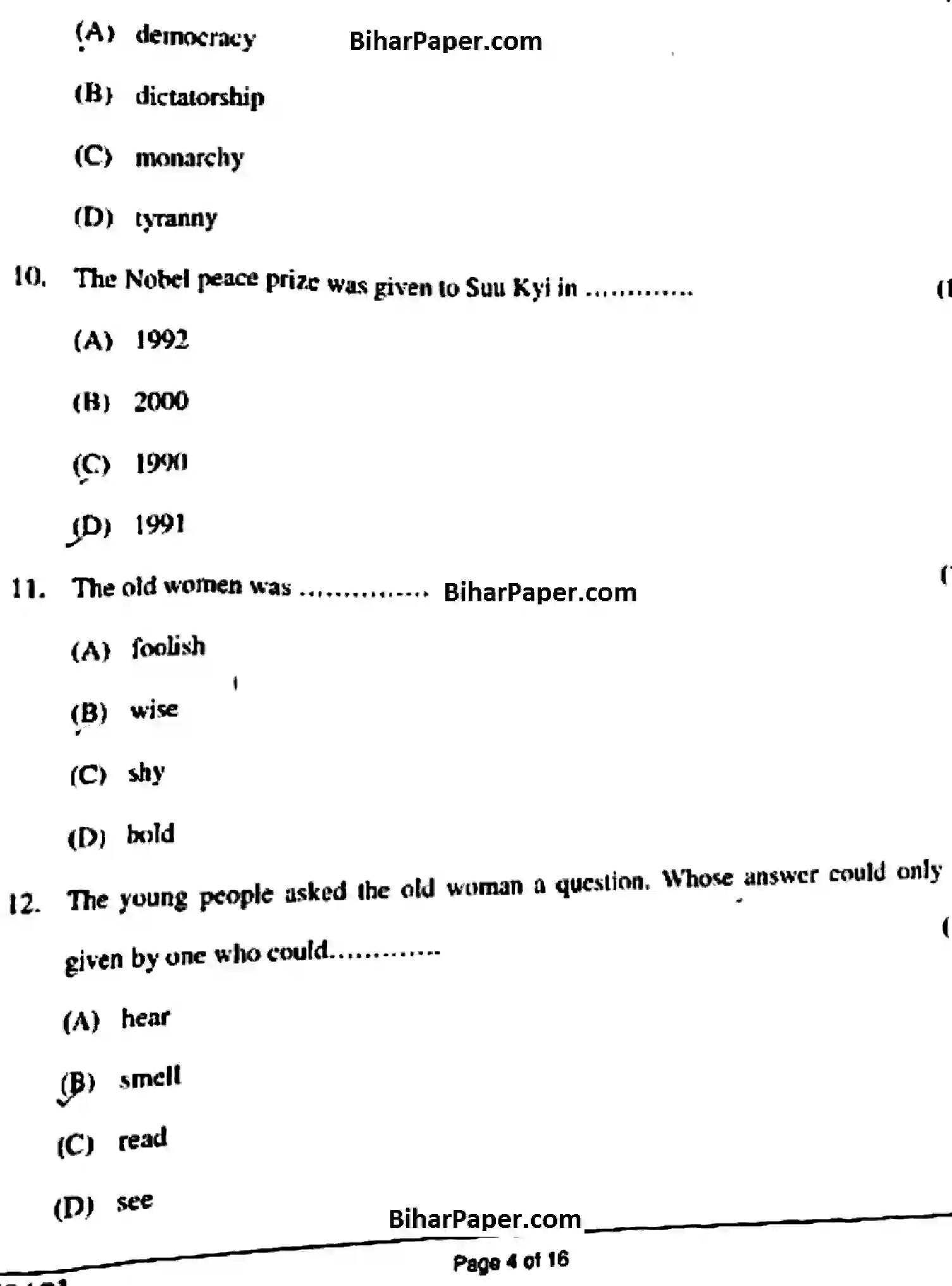Bihar Board Class 10 2018 ENGLISH-213 Finals - Page 4