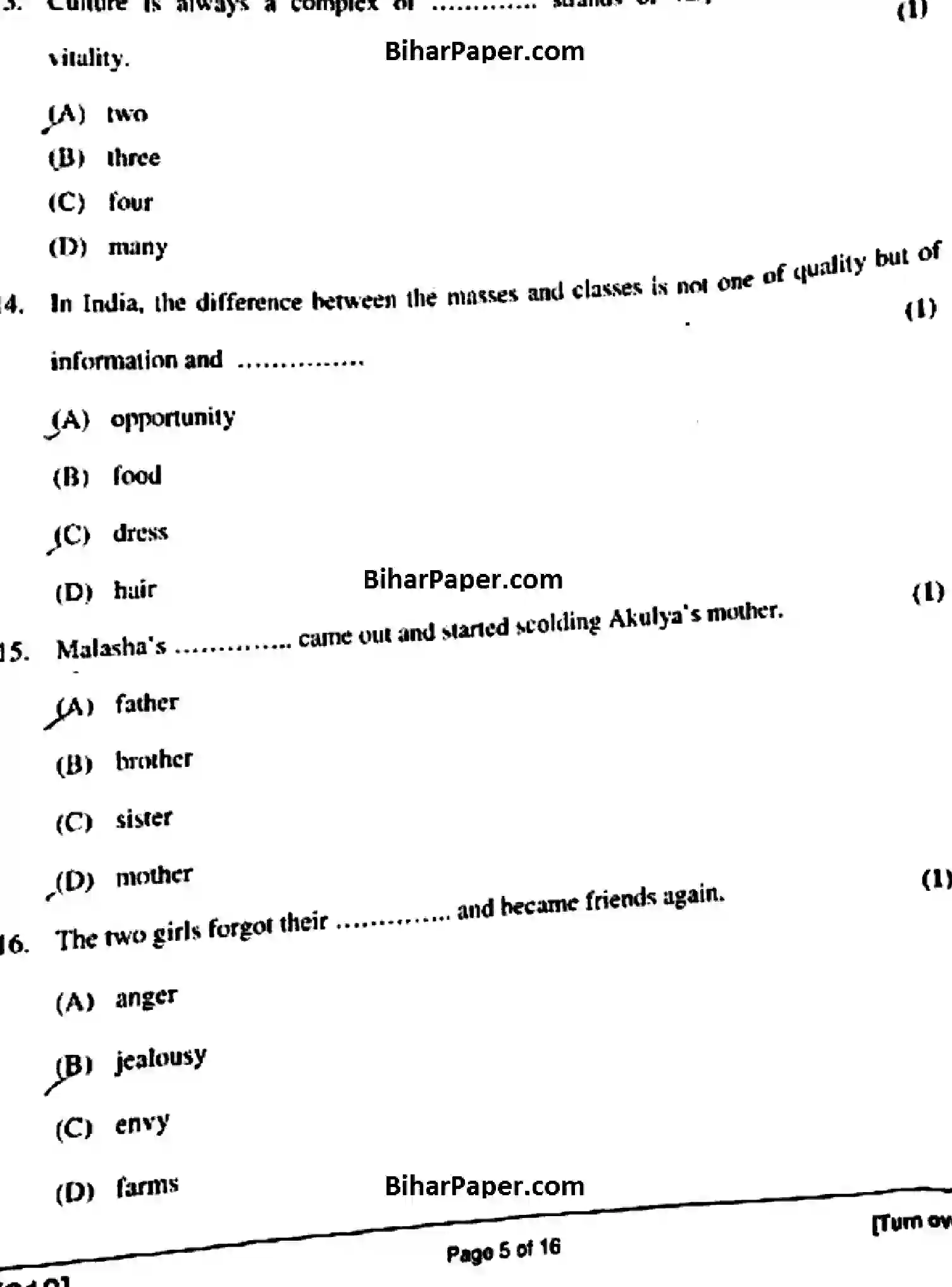 Bihar Board Class 10 2018 ENGLISH-213 Finals - Page 5
