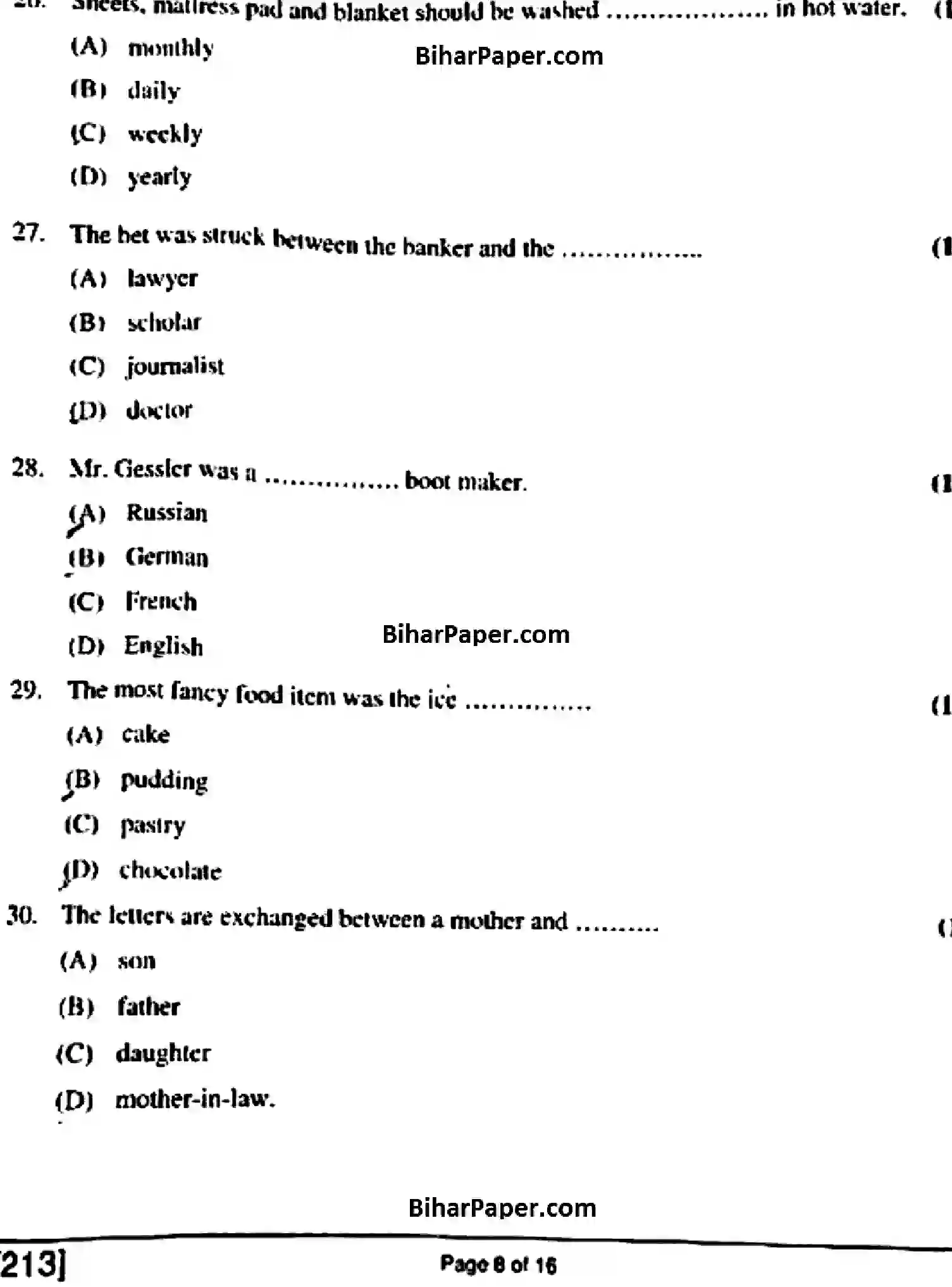 Bihar Board Class 10 2018 ENGLISH-213 Finals - Page 8