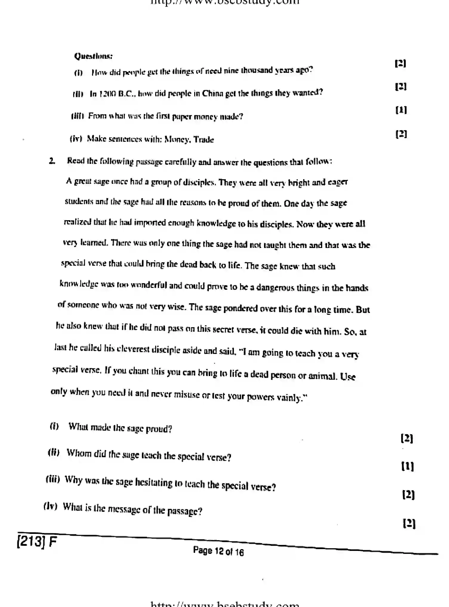 Bihar Board Class 10 2019 ENGLISH-213-F Finals - Page 12