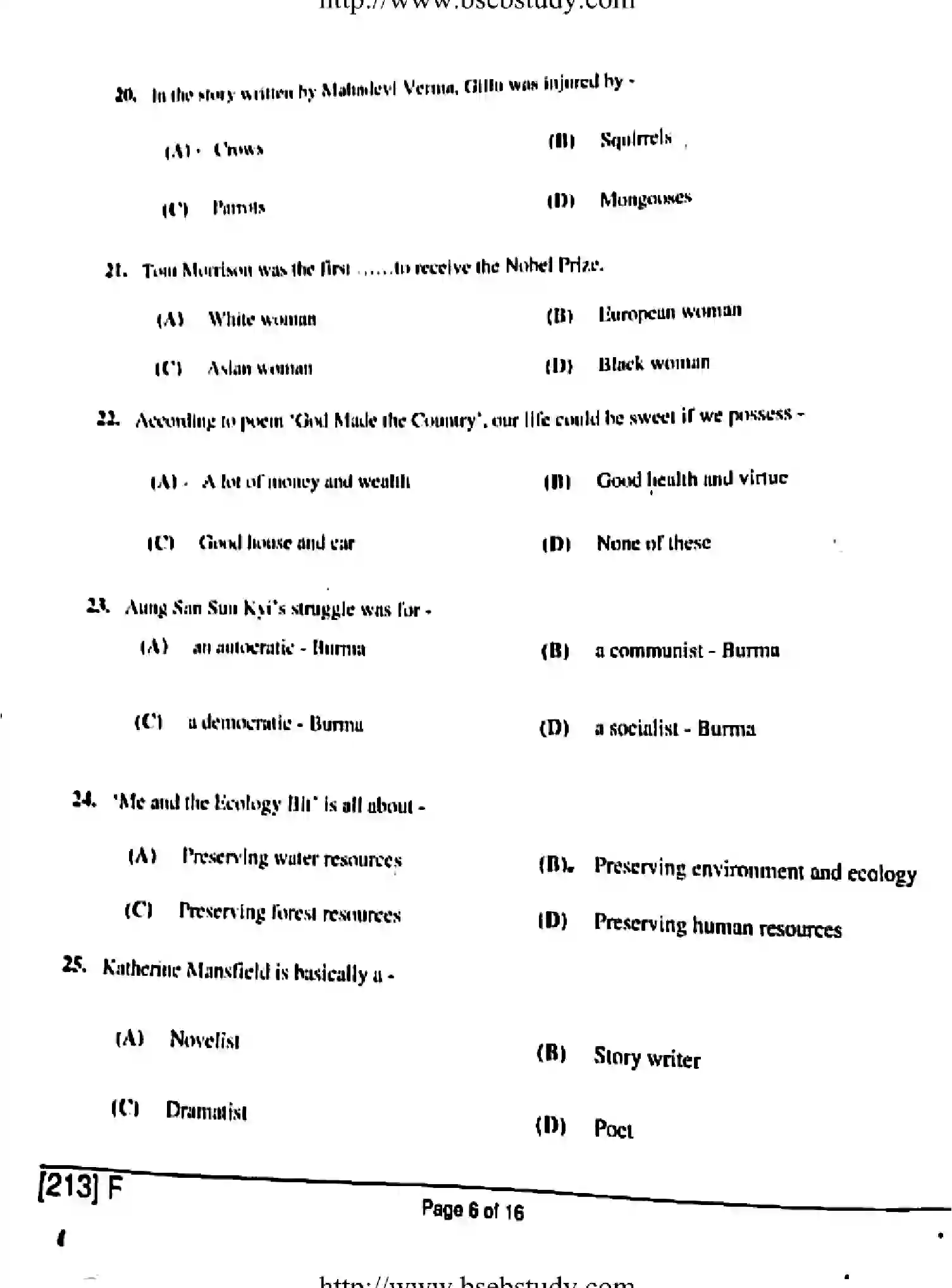 Bihar Board Class 10 2019 ENGLISH-213-F Finals - Page 6