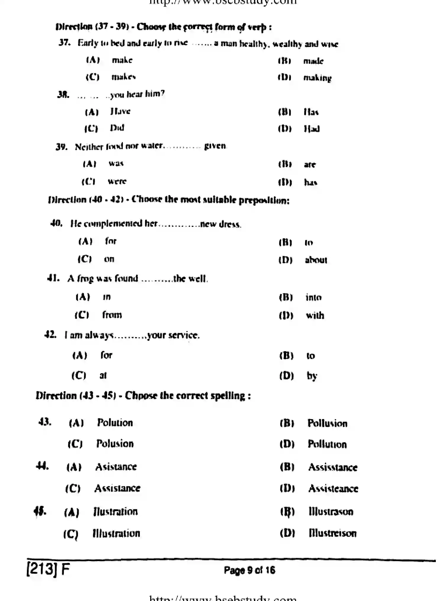 Bihar Board Class 10 2019 ENGLISH-213-F Finals - Page 9