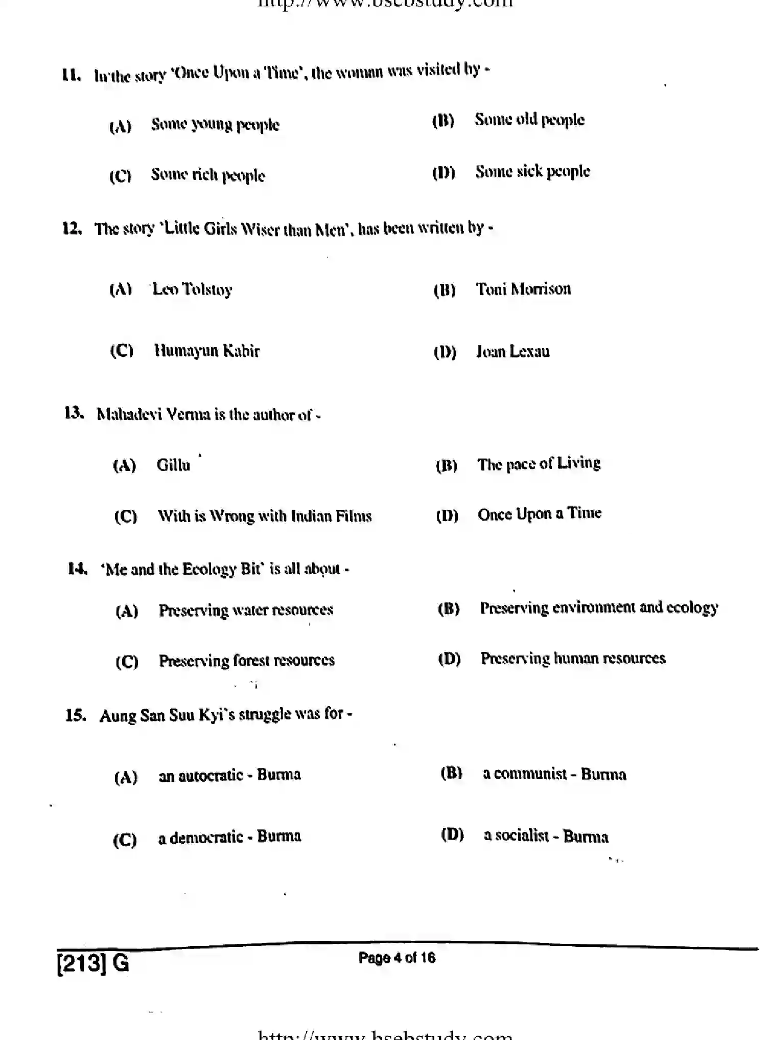 Bihar Board Class 10 2019 ENGLISH-213-G Finals - Page 4