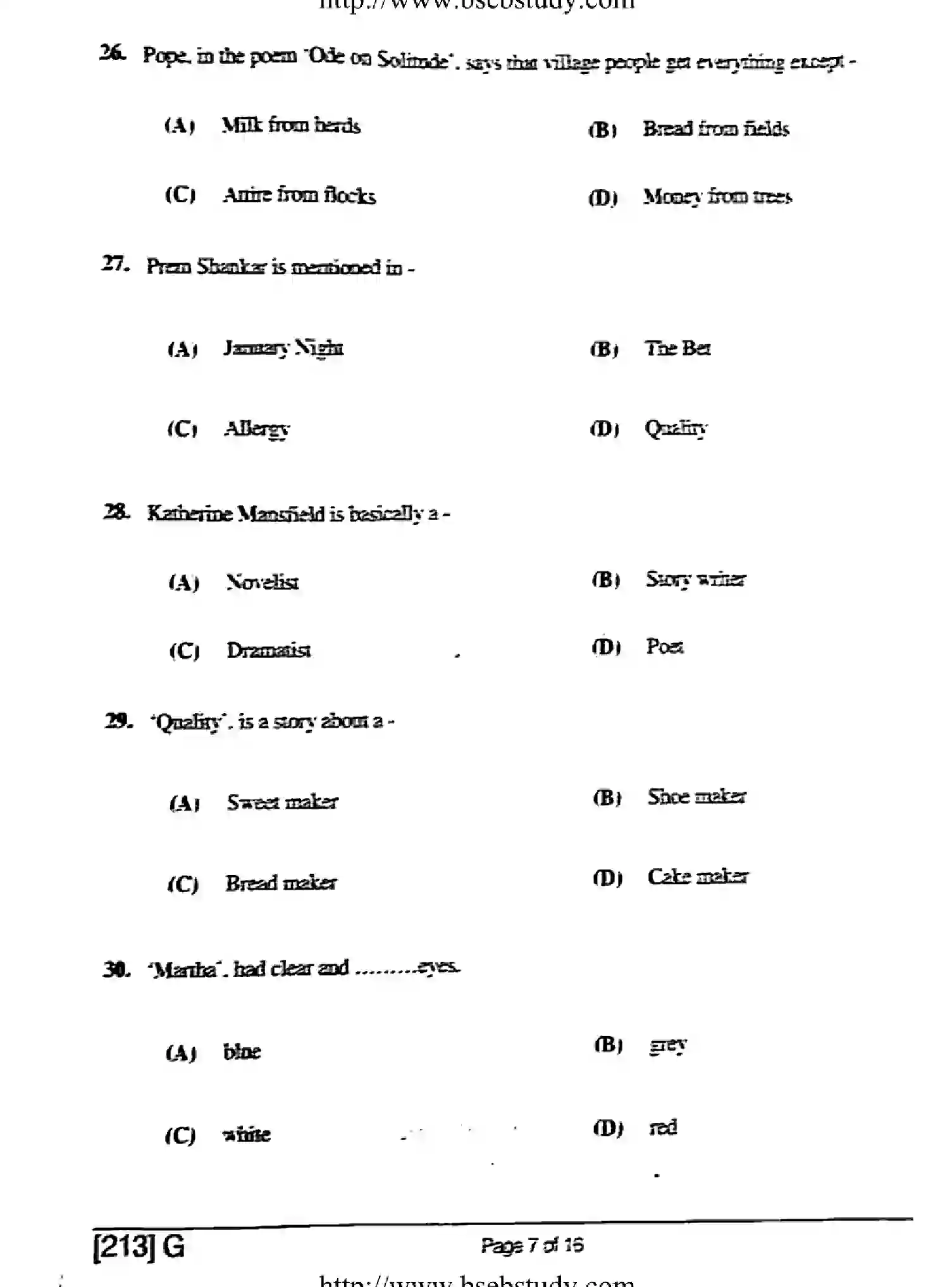 Bihar Board Class 10 2019 ENGLISH-213-G Finals - Page 7