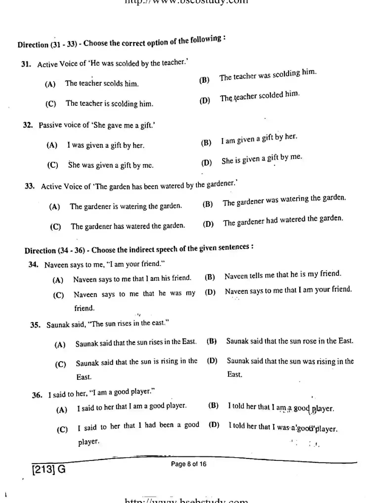 Bihar Board Class 10 2019 ENGLISH-213-G Finals - Page 8