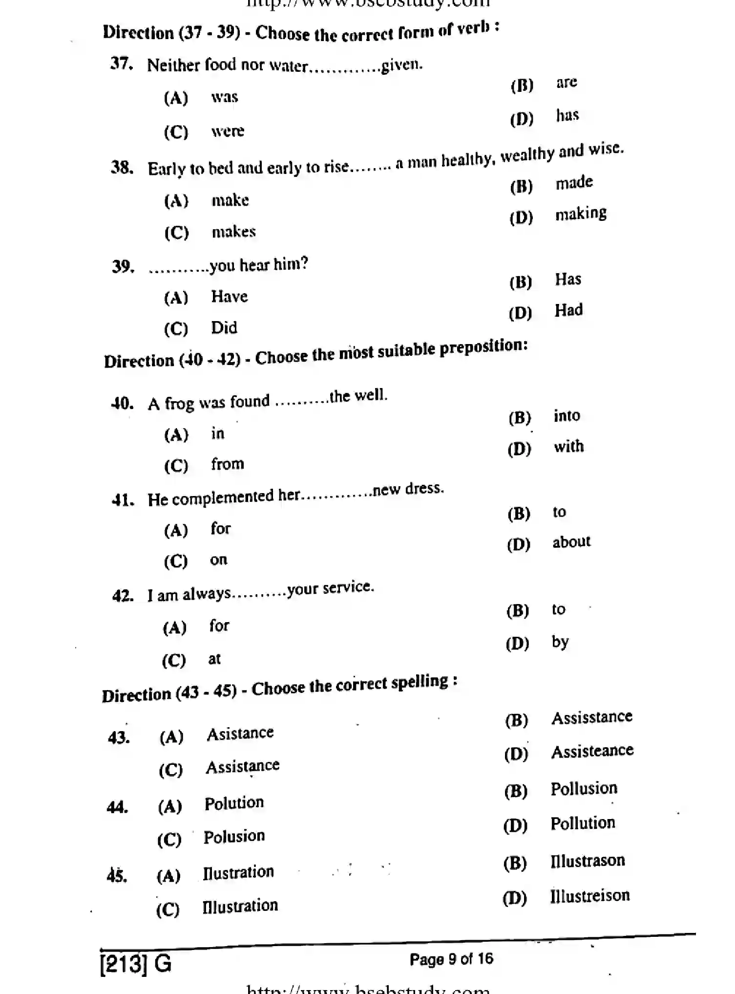Bihar Board Class 10 2019 ENGLISH-213-G Finals - Page 9