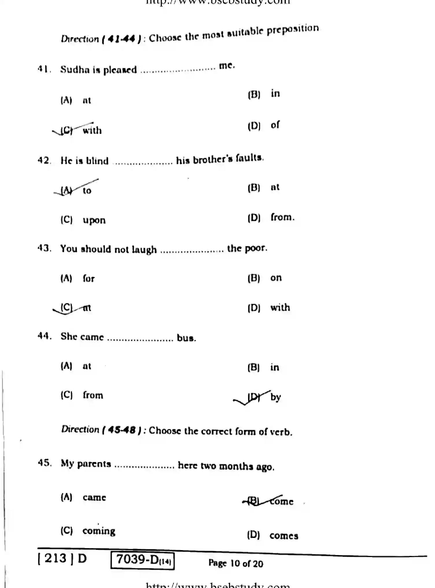 Bihar Board Class 10 2020 ENGLISH-213-D Finals - Page 10