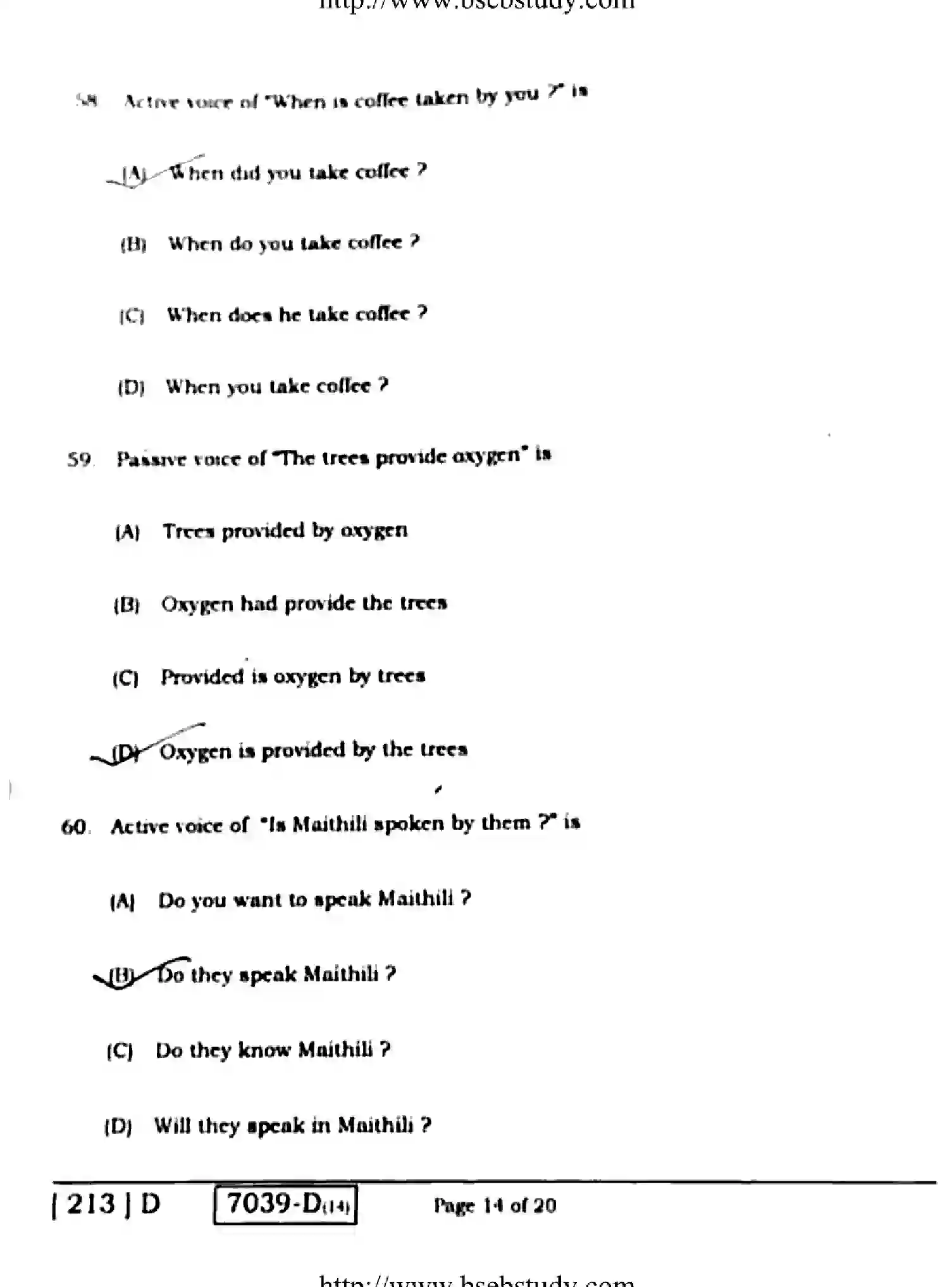 Bihar Board Class 10 2020 ENGLISH-213-D Finals - Page 14