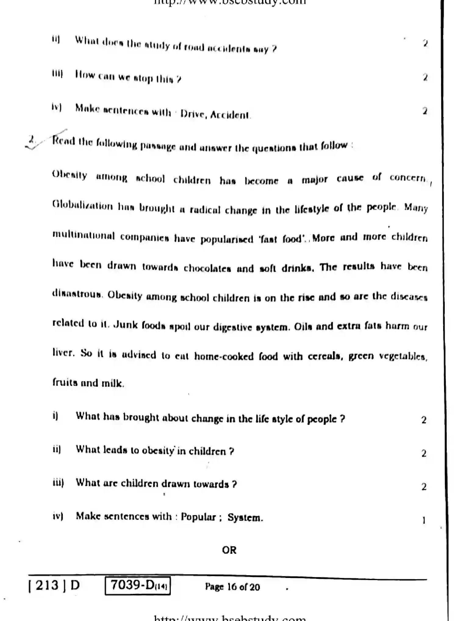 Bihar Board Class 10 2020 ENGLISH-213-D Finals - Page 16
