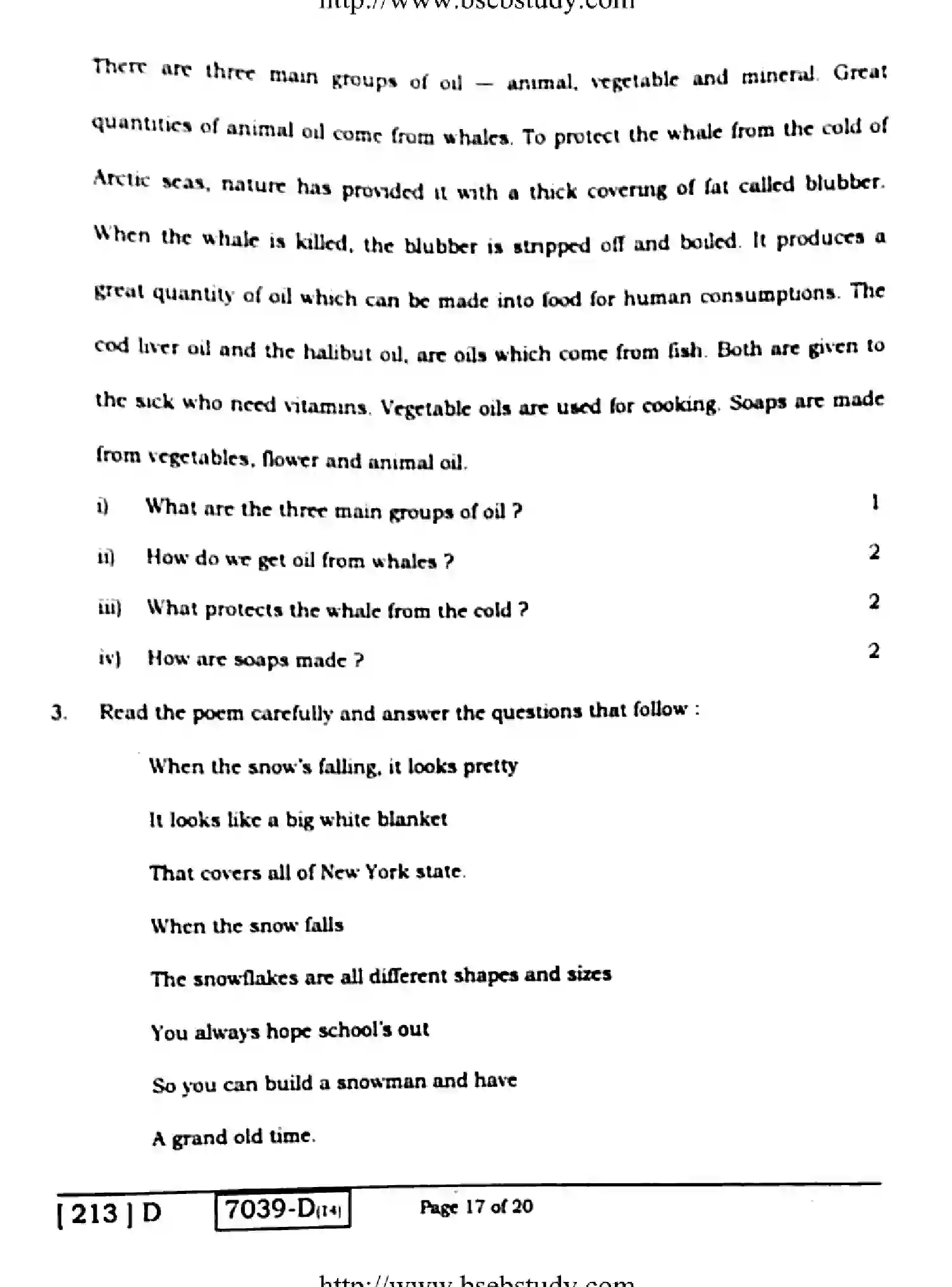 Bihar Board Class 10 2020 ENGLISH-213-D Finals - Page 17