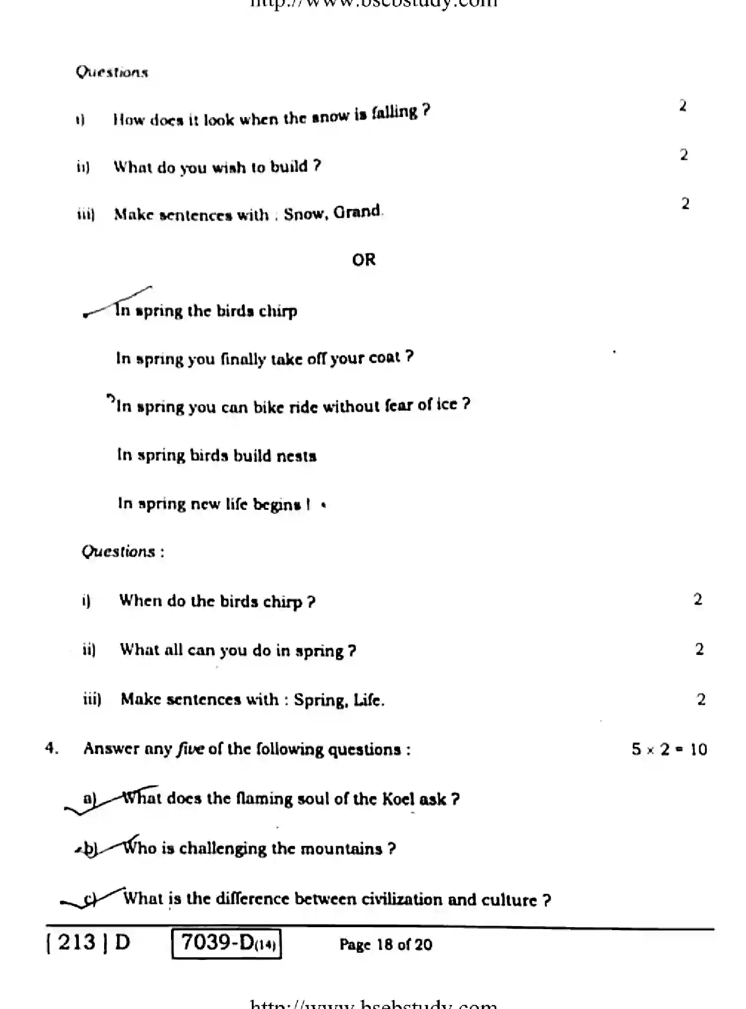 Bihar Board Class 10 2020 ENGLISH-213-D Finals - Page 18