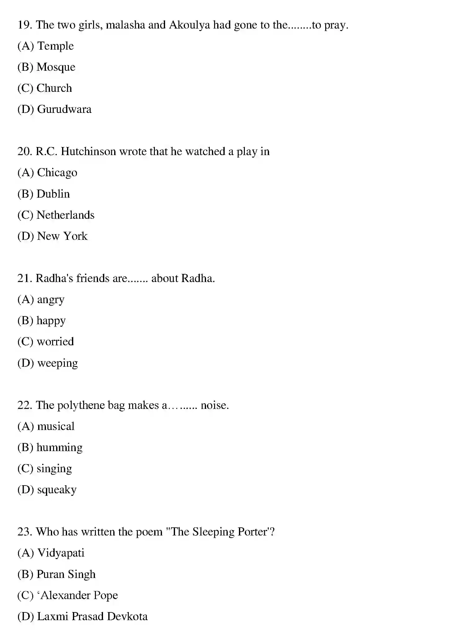 Bihar Board Class 10 2020 ENGLISH-SET-1 Finals - Page 5