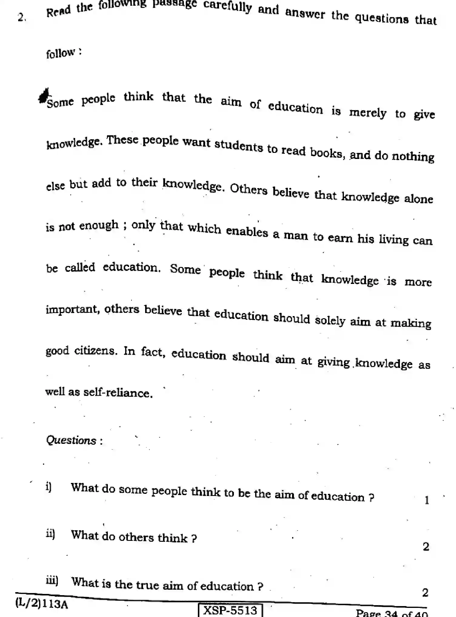 Bihar Board Class 10 2022 ENGLISH-113-A Finals - Page 34