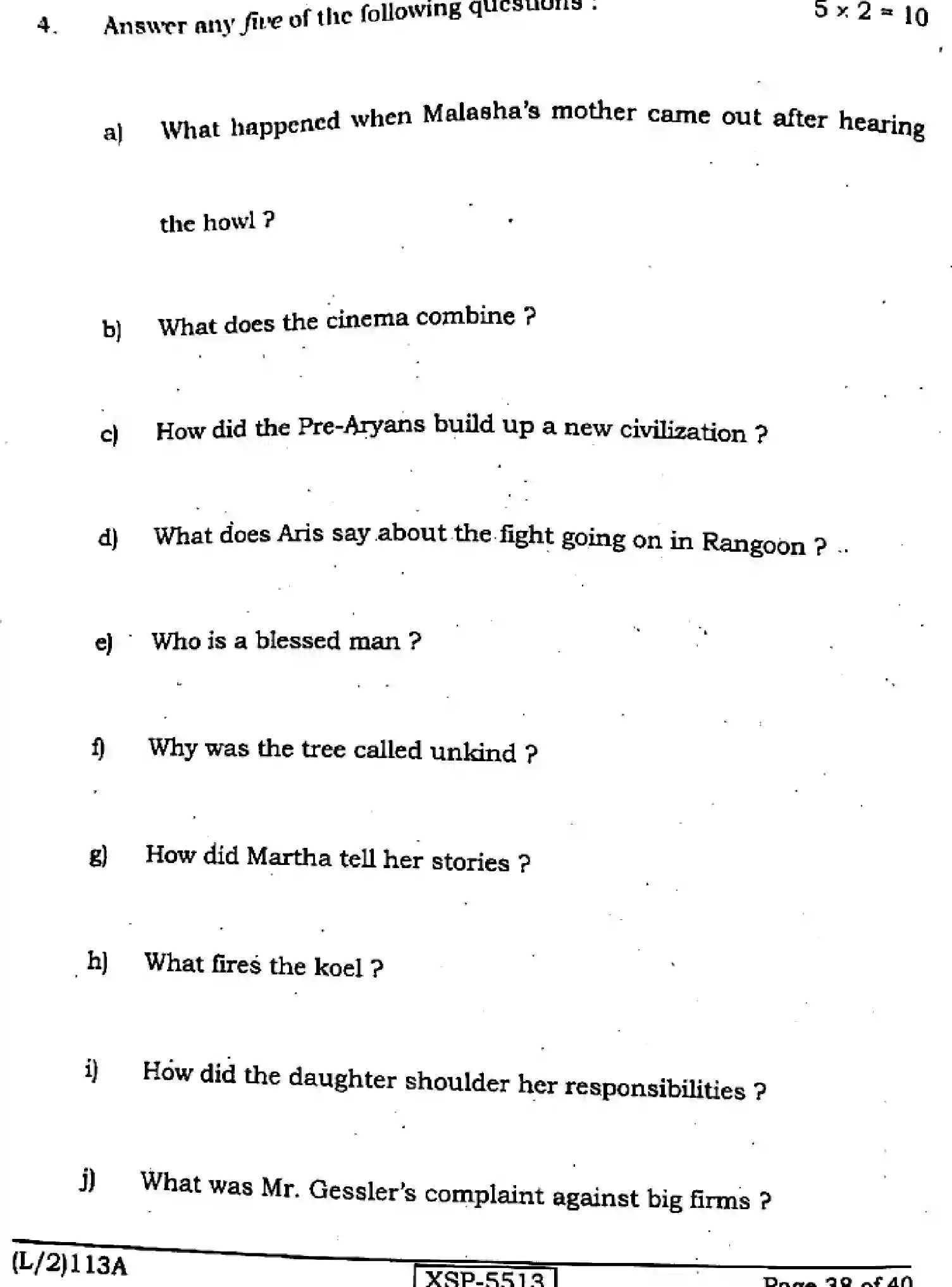 Bihar Board Class 10 2022 ENGLISH-113-A Finals - Page 38