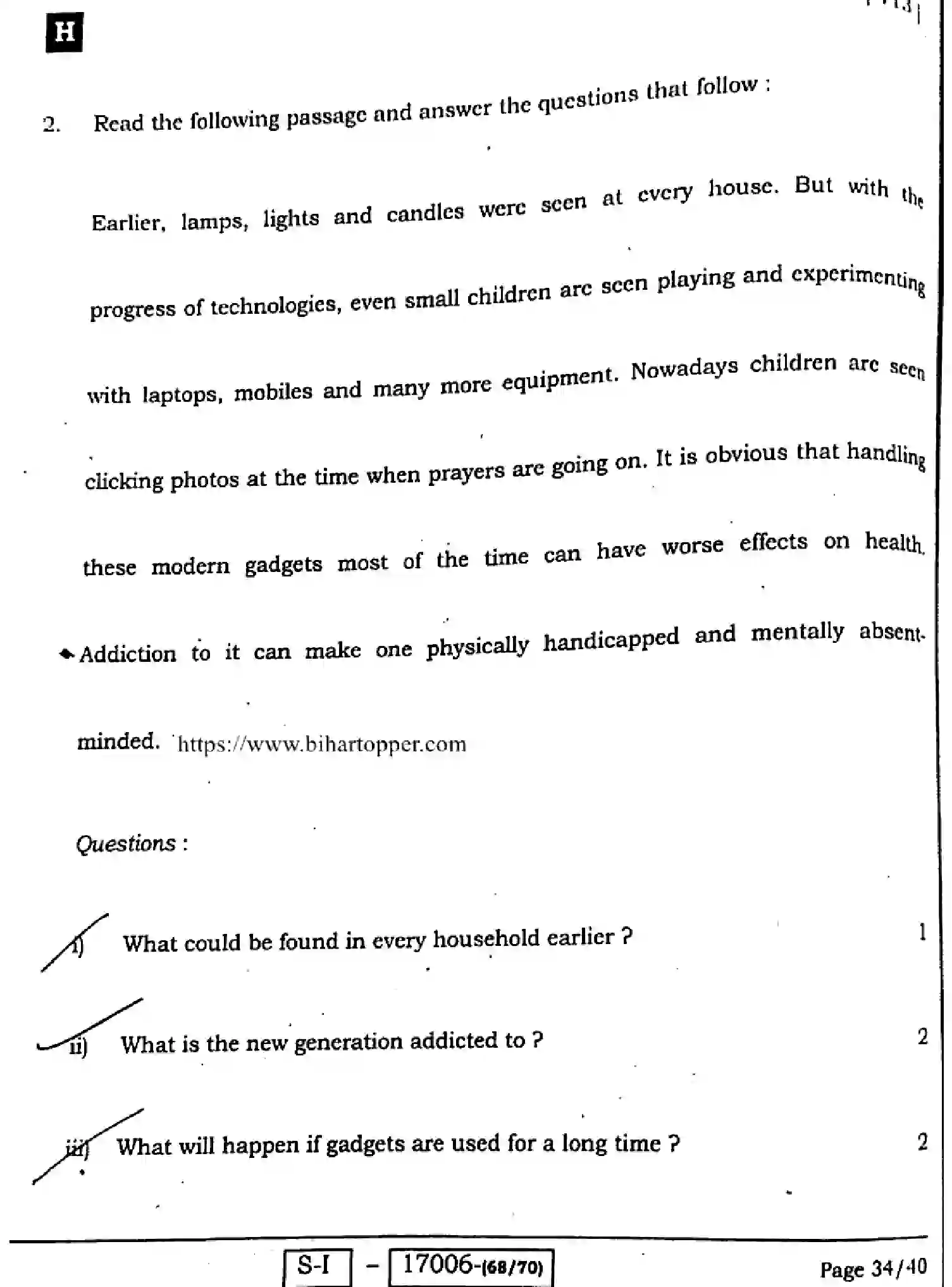 Bihar Board Class 10 2022 ENGLISH-113-SET-H Finals - Page 34