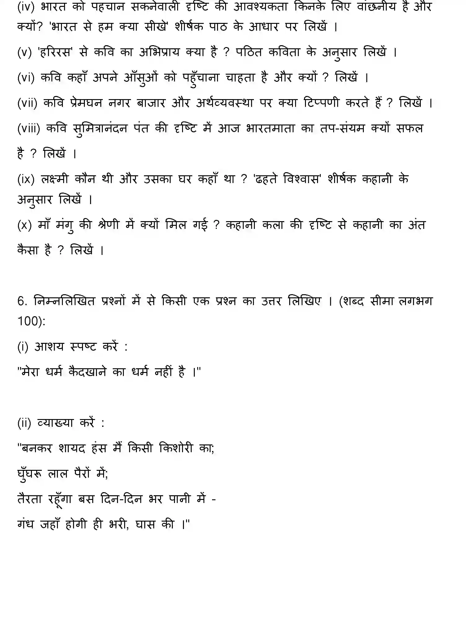 Bihar Board Class 10 2023 HINDI-MT-101-SET-A Finals - Page 30