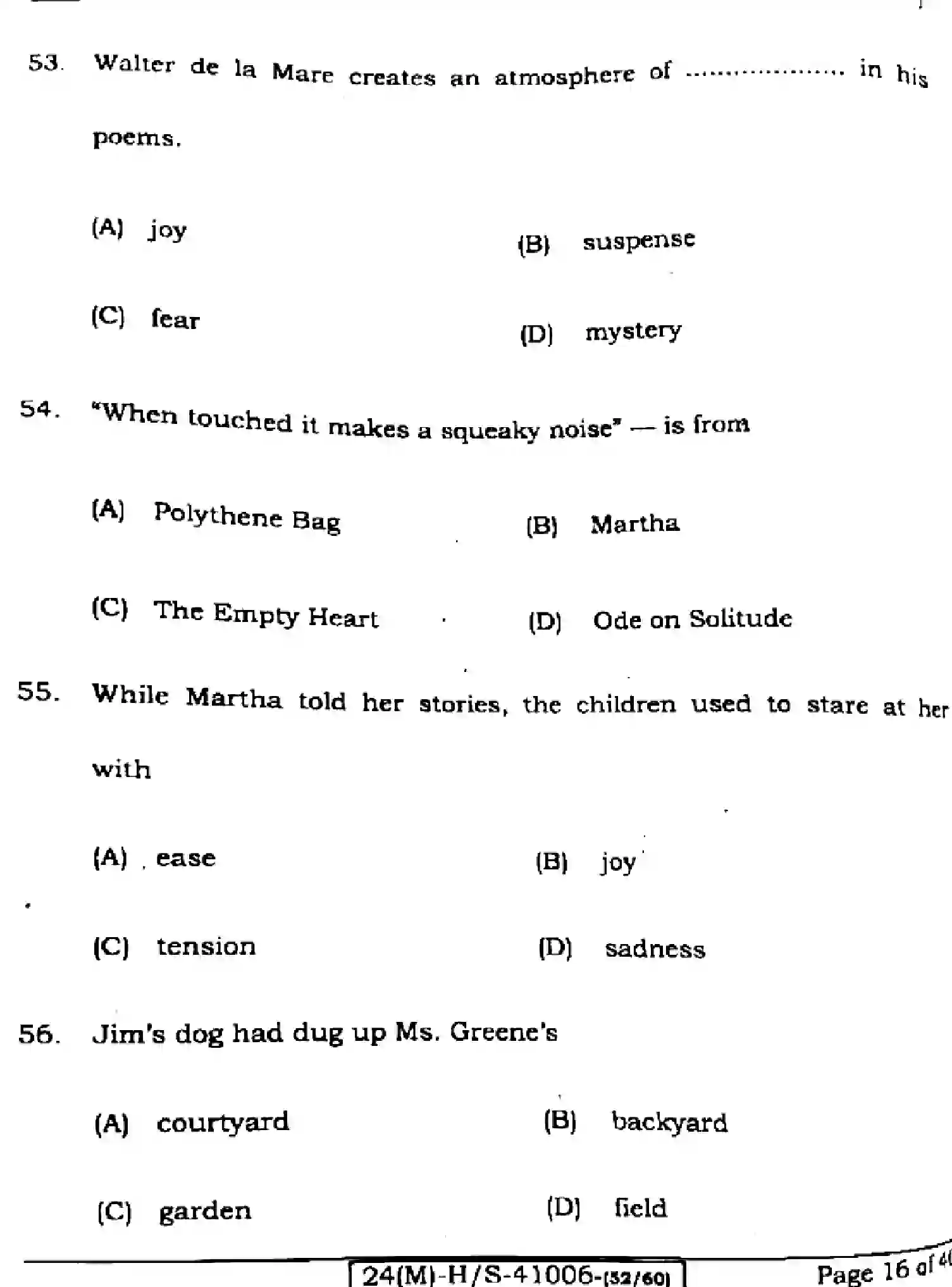 Bihar Board Class 10 2024 ENGLISH-113-SET-B Finals - Page 16