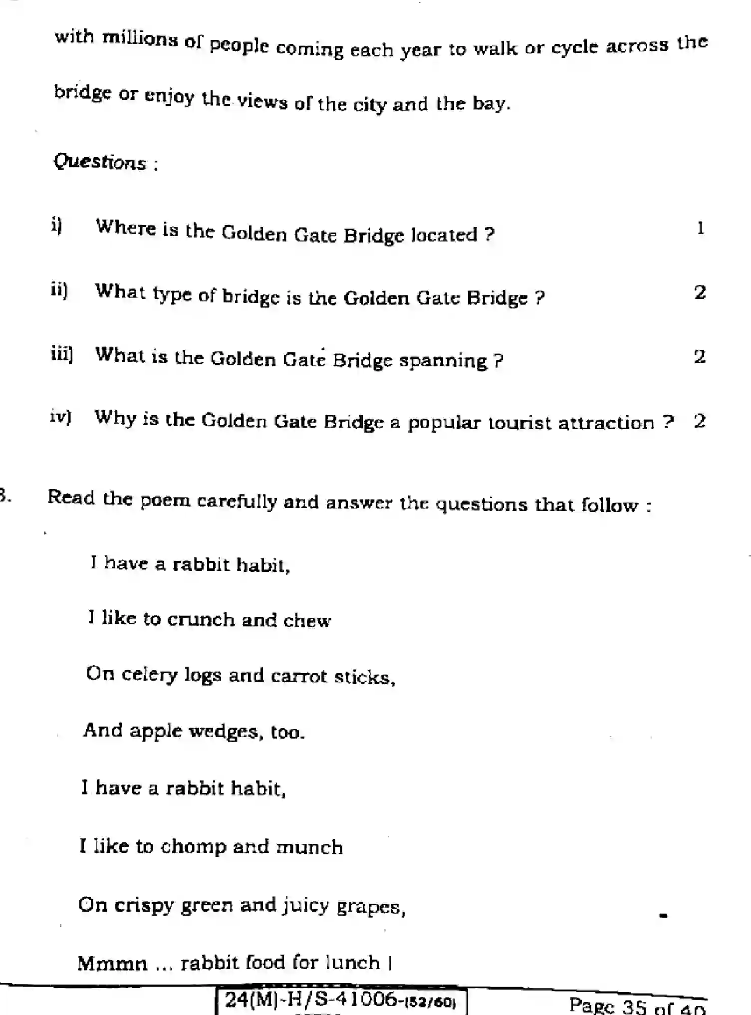 Bihar Board Class 10 2024 ENGLISH-113-SET-B Finals - Page 35