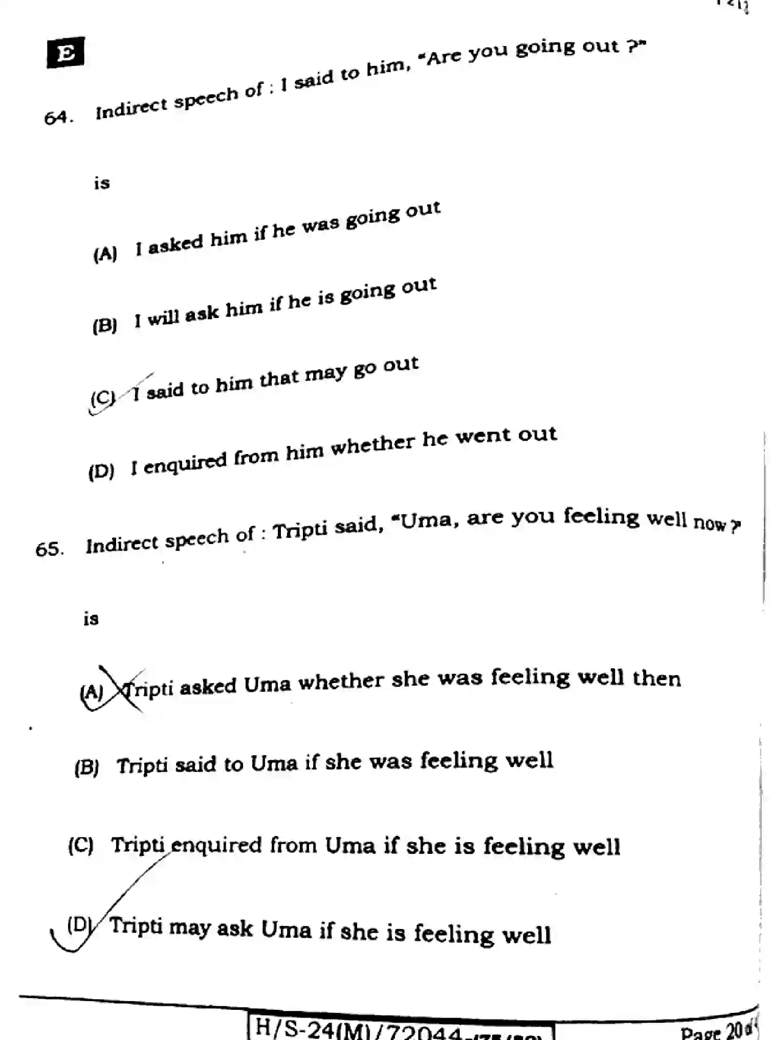 Bihar Board Class 10 2024 ENGLISH-213-SET-E Finals - Page 19