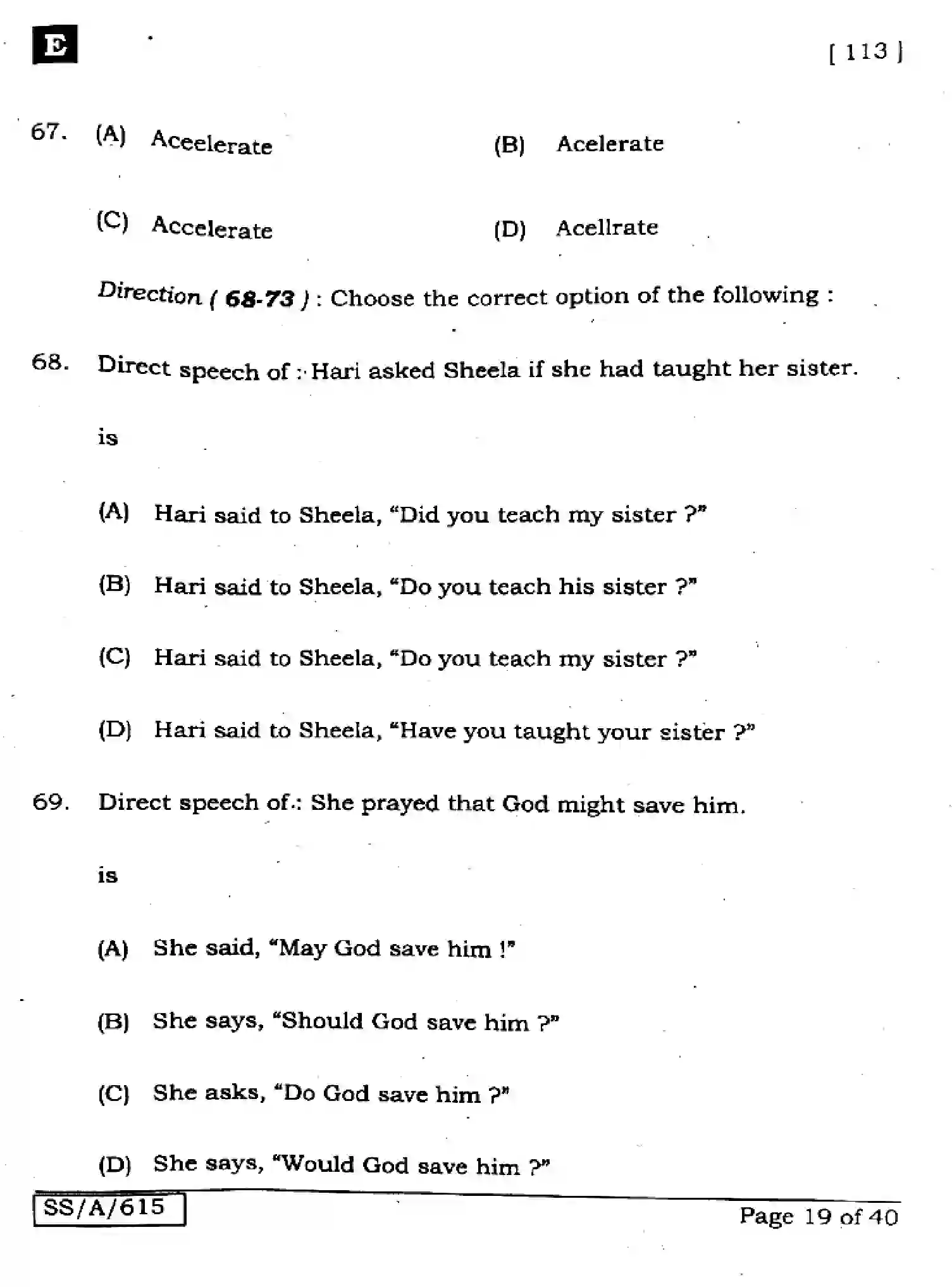 Bihar Board Class 10 2025 ENGLISH-113-SET-E Finals - Page 19