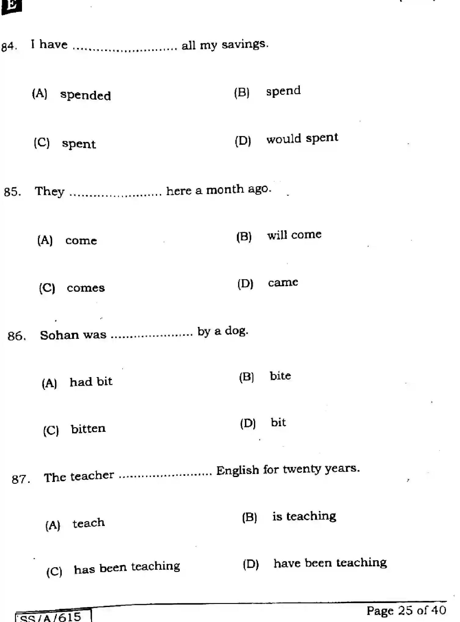 Bihar Board Class 10 2025 ENGLISH-113-SET-E Finals - Page 25