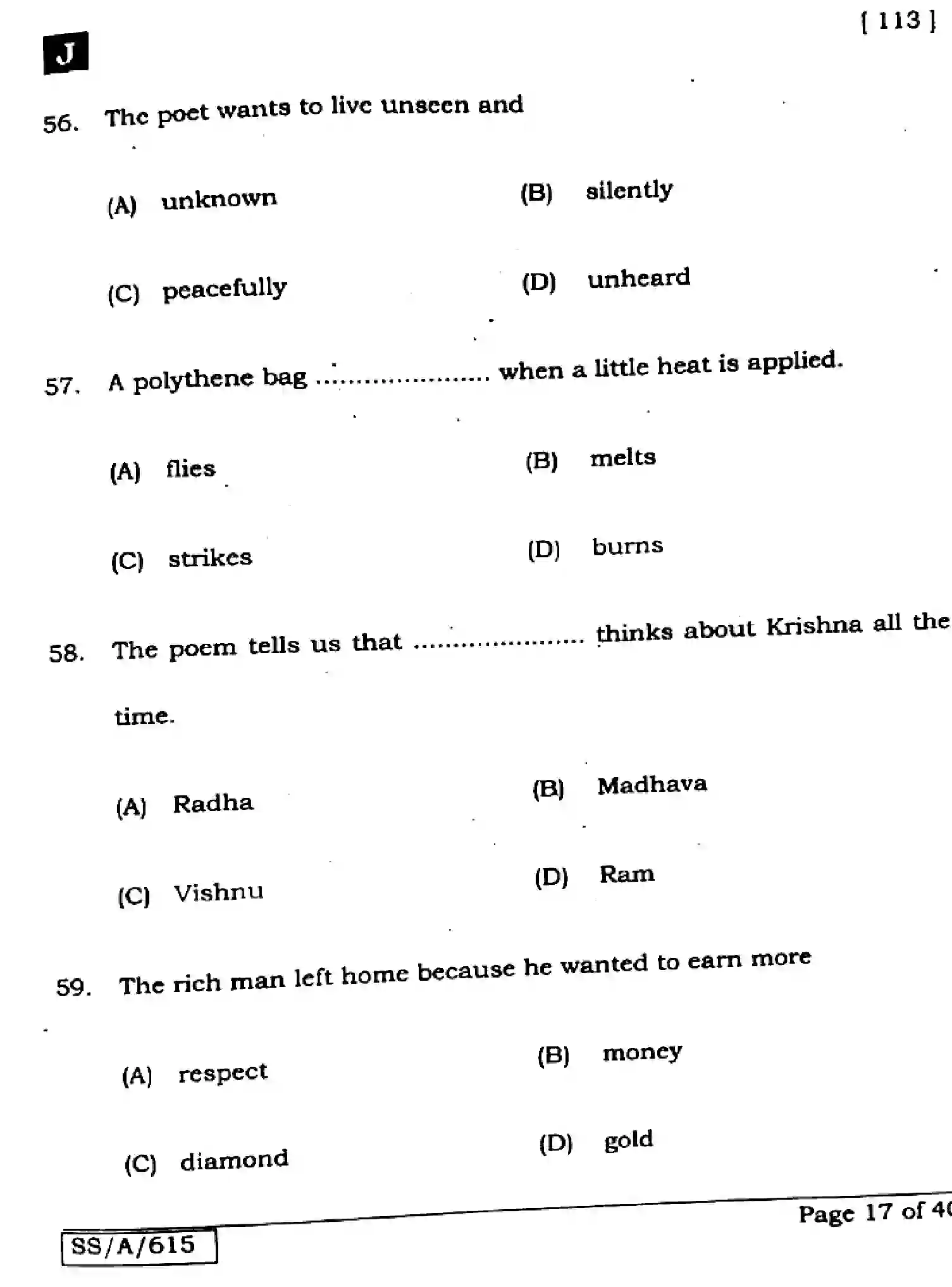 Bihar Board Class 10 2025 ENGLISH-113-SET-J Finals - Page 17