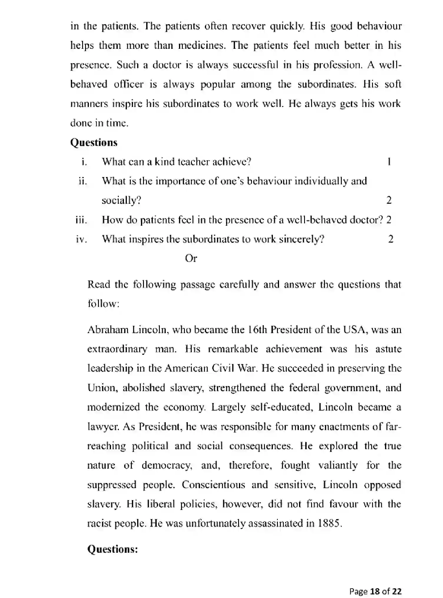Bihar Board Class 10 2025 MODEL-PAPER-ENGLISH-113 Model Papers - Page 18