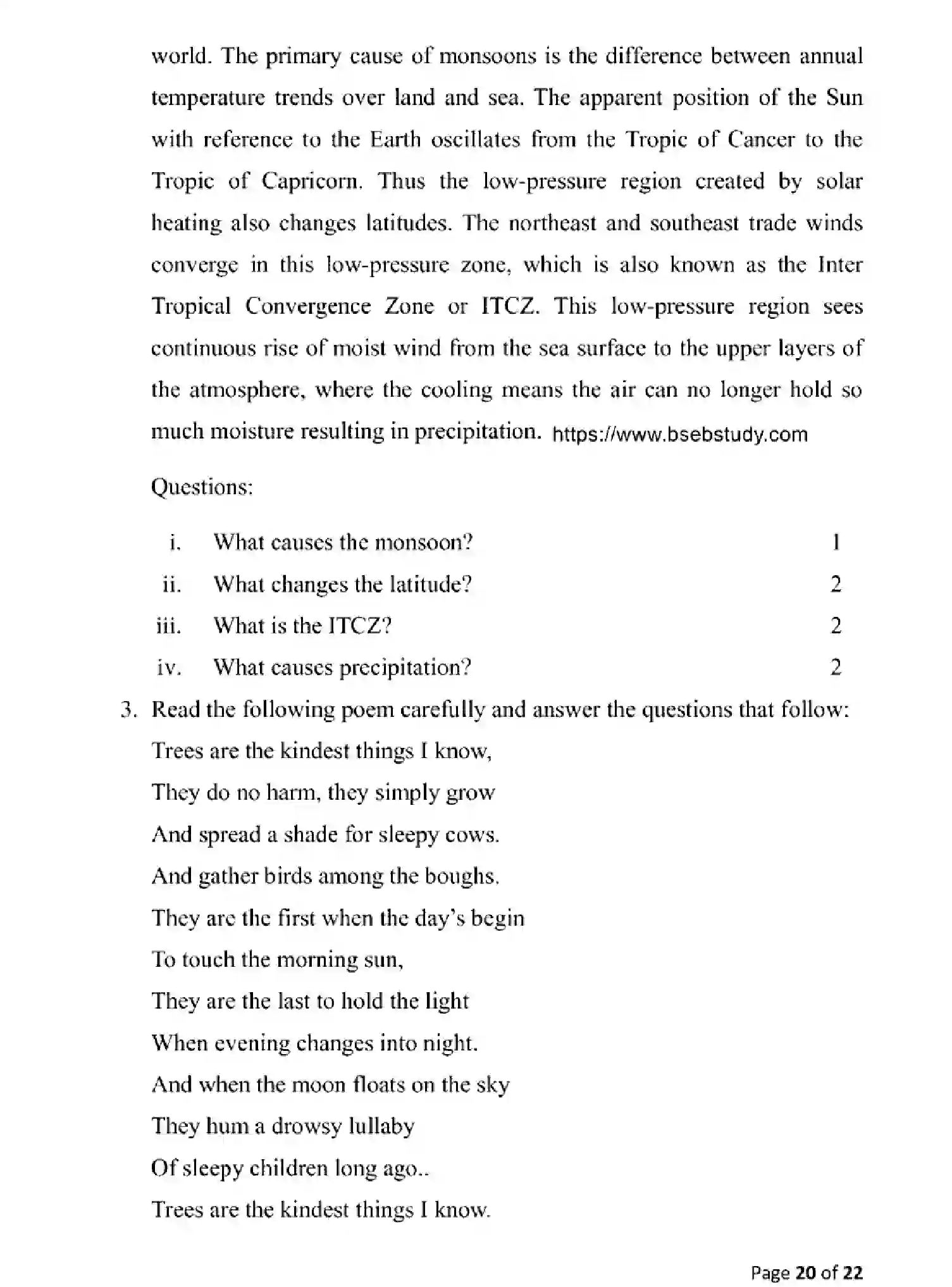 Bihar Board Class 10 2025 MODEL-PAPER-ENGLISH-113 Model Papers - Page 20