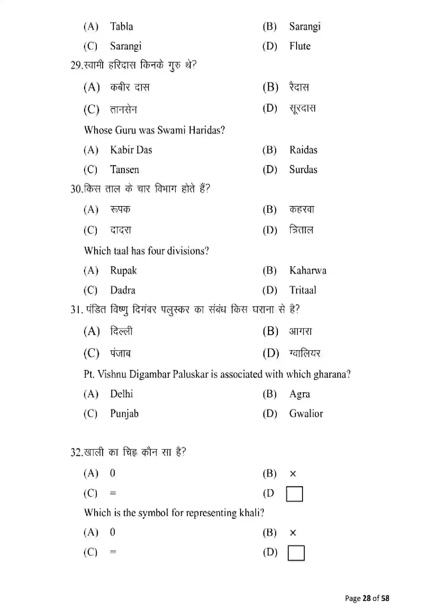 Bihar Board Class 10 2025 MODEL-PAPER-MUSIC-120 Model Papers - Page 28
