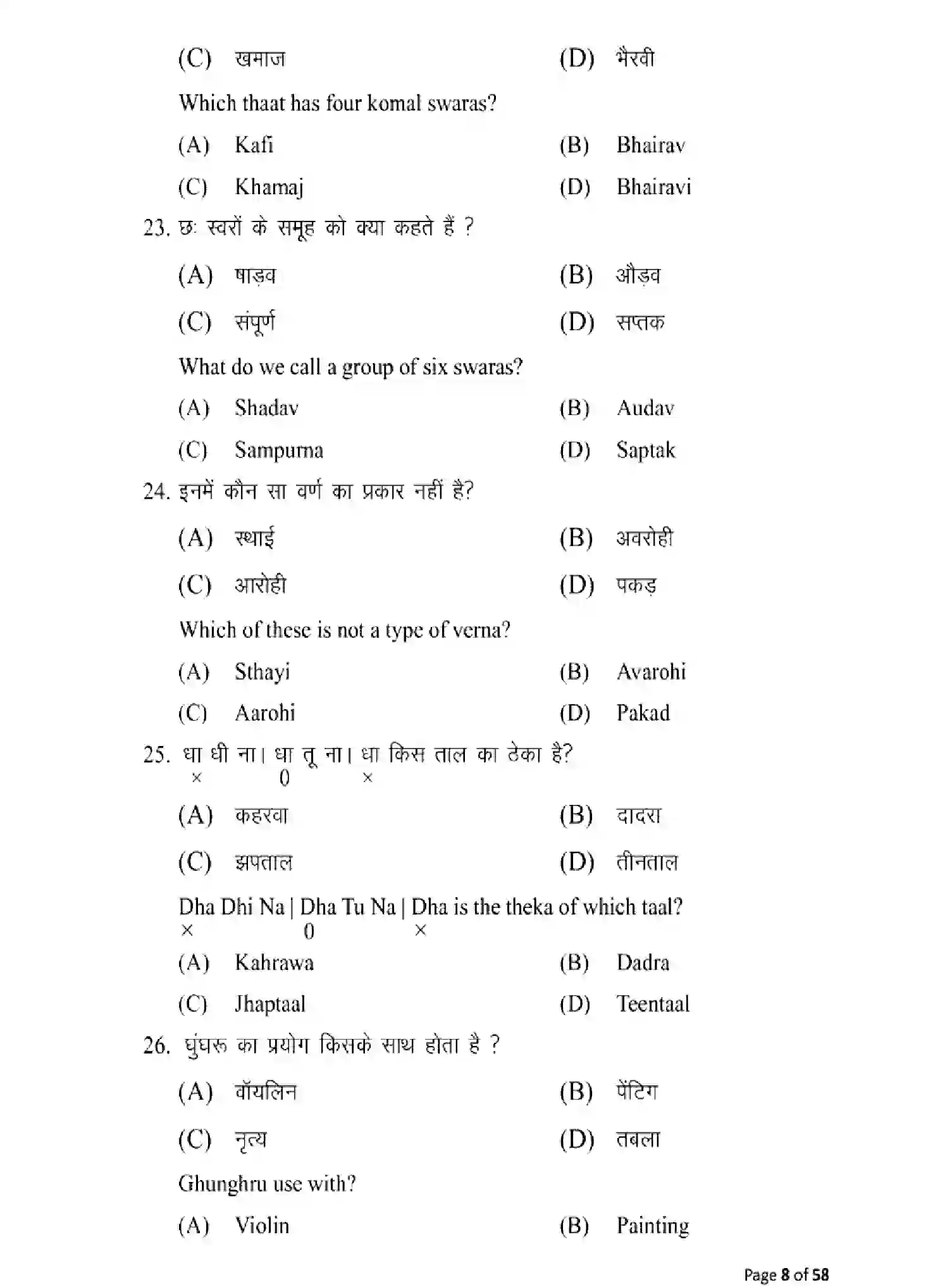 Bihar Board Class 10 2025 MODEL-PAPER-MUSIC-120 Model Papers - Page 8