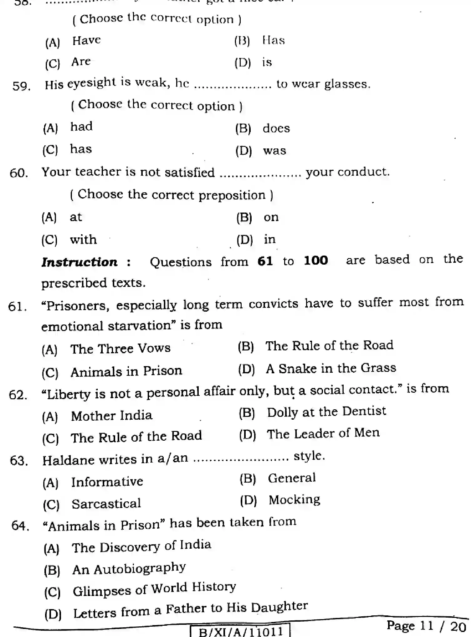 Bihar Board Class 11 2024 ENGLISH-105-124-205-223-305-330 Finals - Page 11