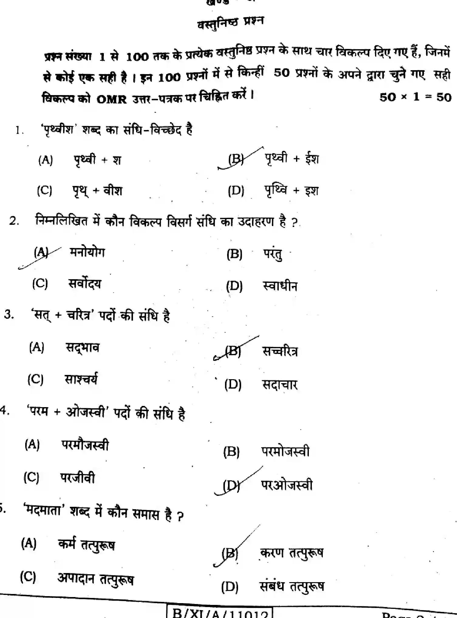 Bihar Board Class 11 2024 HINDI-106-206-306 Finals - Page 2