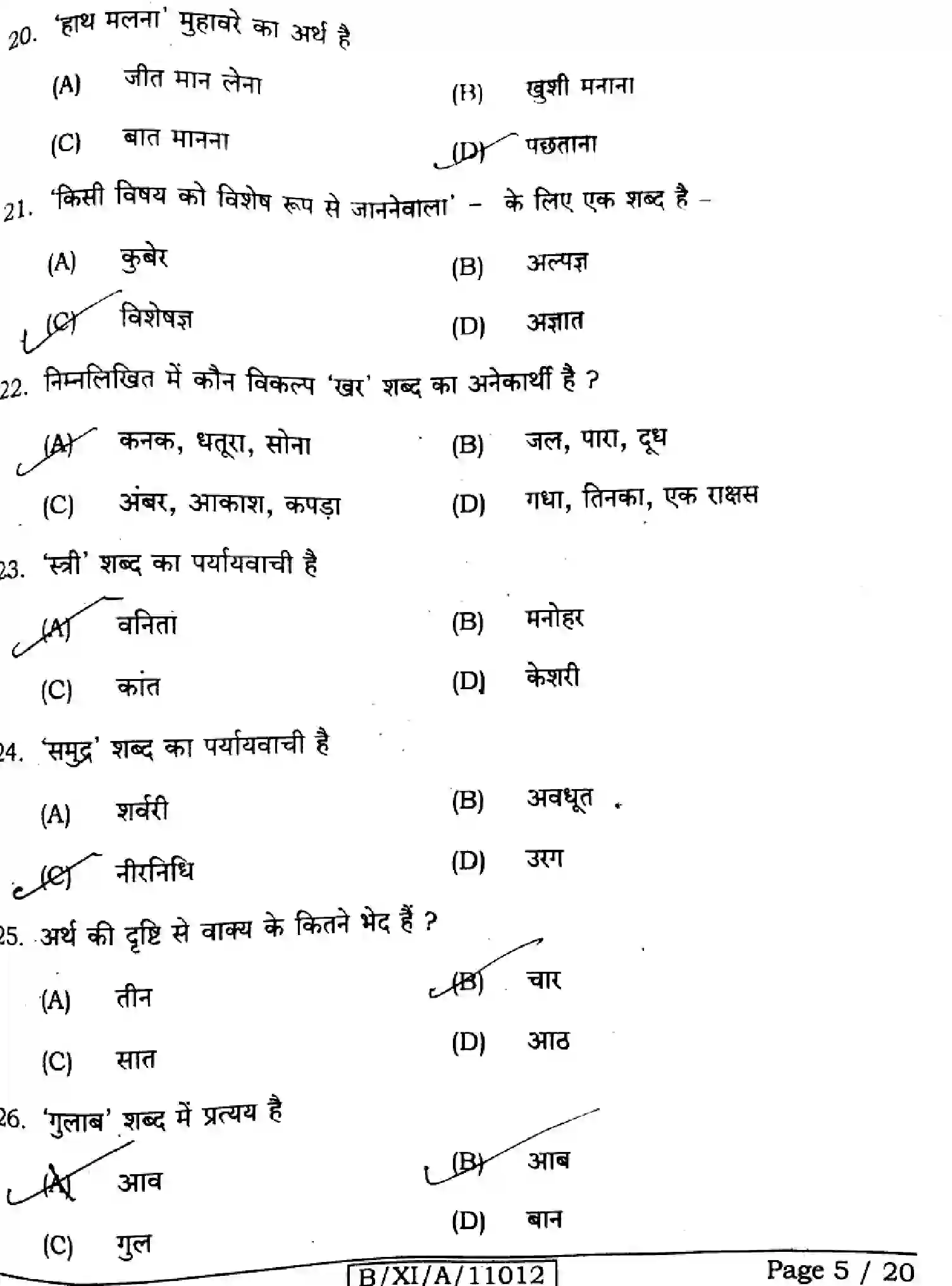 Bihar Board Class 11 2024 HINDI-106-206-306 Finals - Page 5