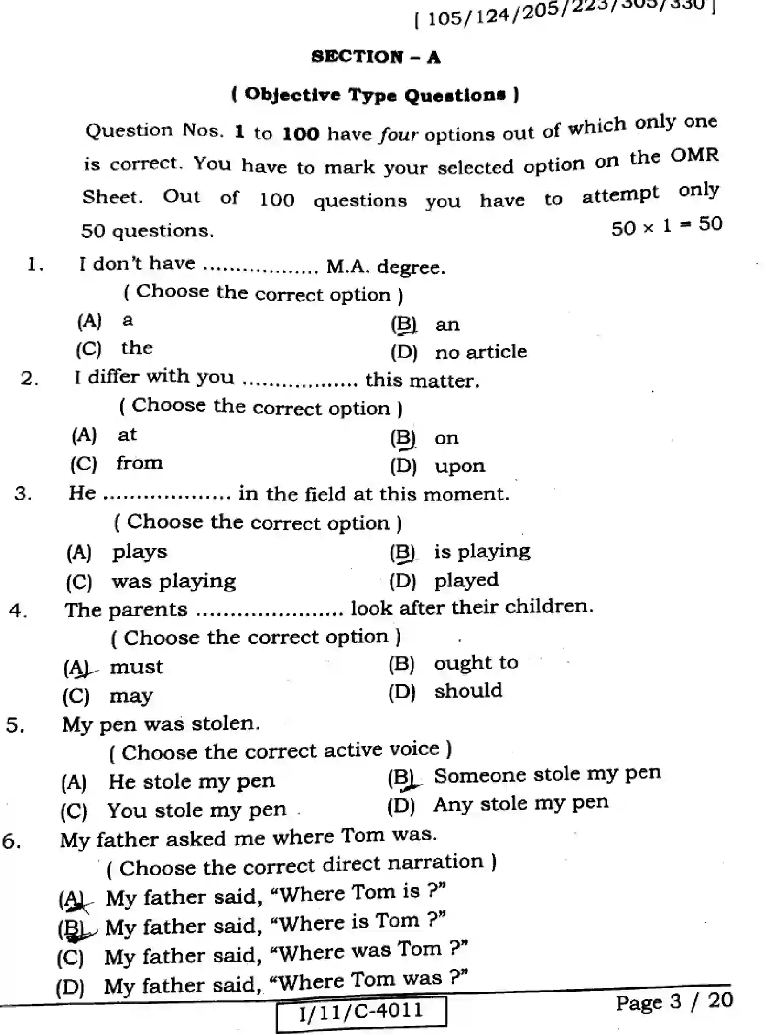 Bihar Board Class 11 2025 ENGLISH-105-124-205-223-305-330 Finals - Page 3