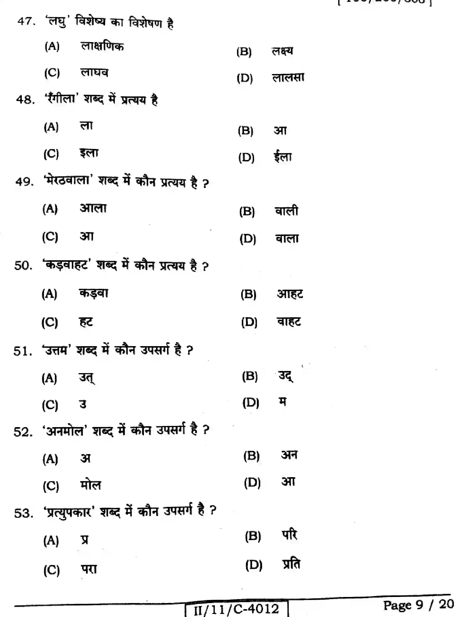 Bihar Board Class 11 2025 HINDI-106-206-306 Finals - Page 9
