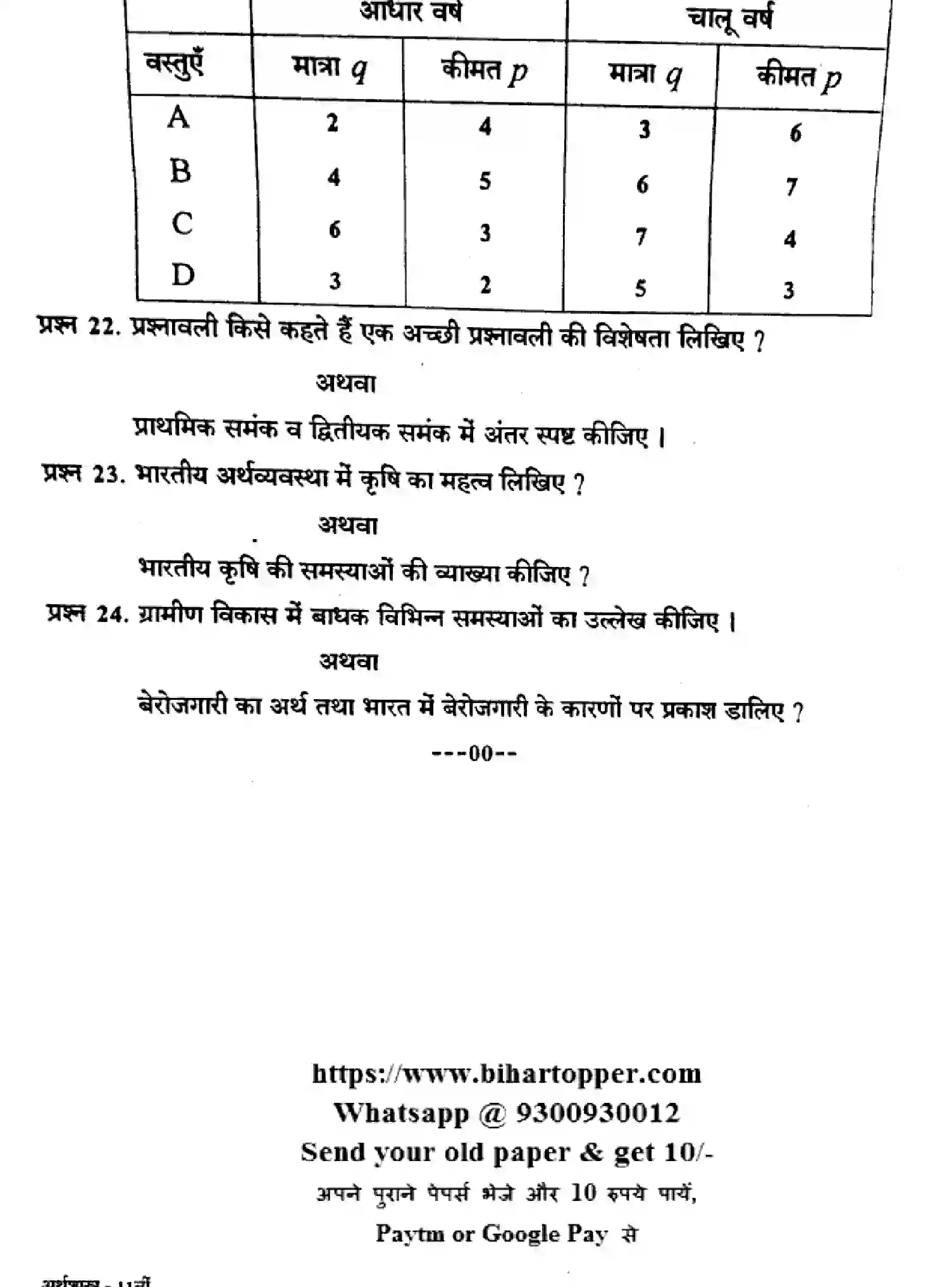 Bihar Board Class 11 2023 HY-ECONOMICS-090123 Half Yearly - Page 3