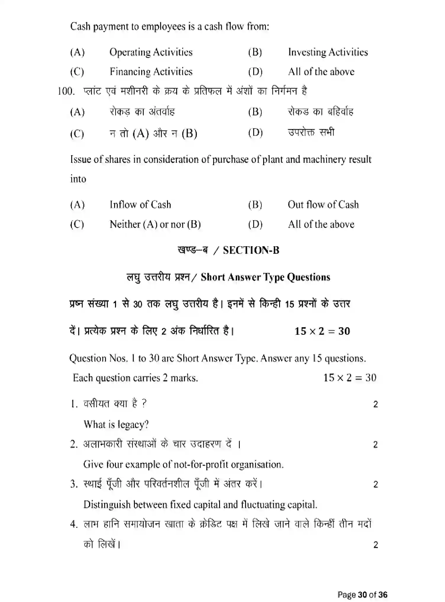 Bihar Board Class 2 2025 MODEL-PAPER-ACCOUNTANCY-220 Model Papers - Page 30