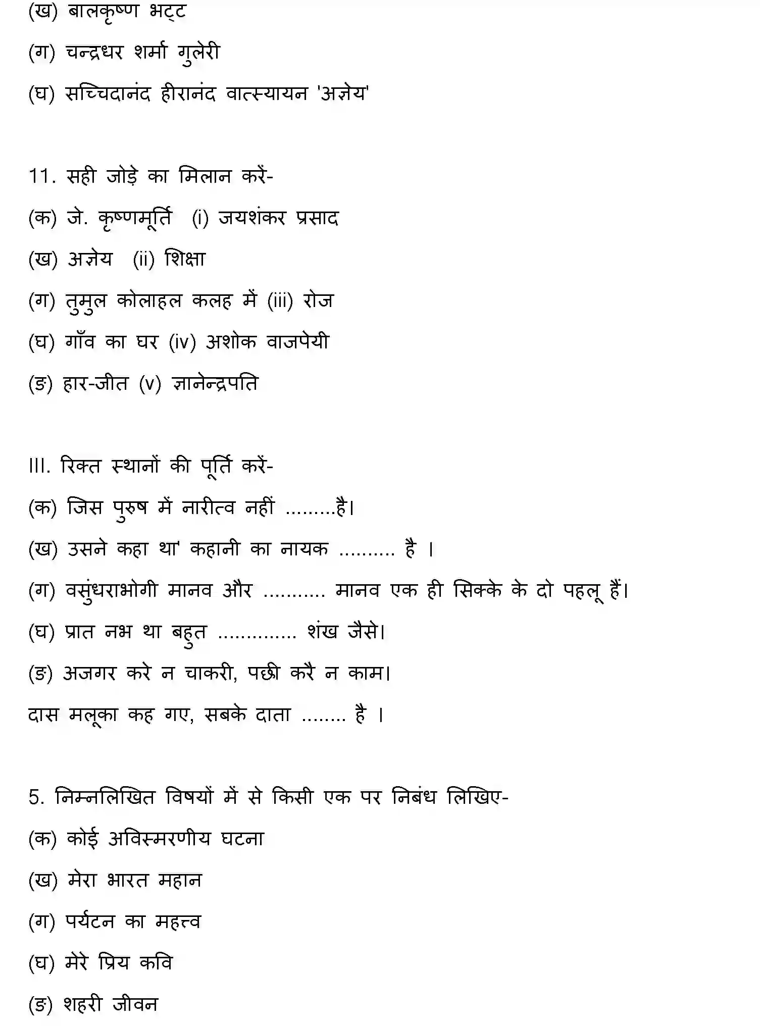 Bihar Board Class 12 2009 HINDI Question Bank - Page 3