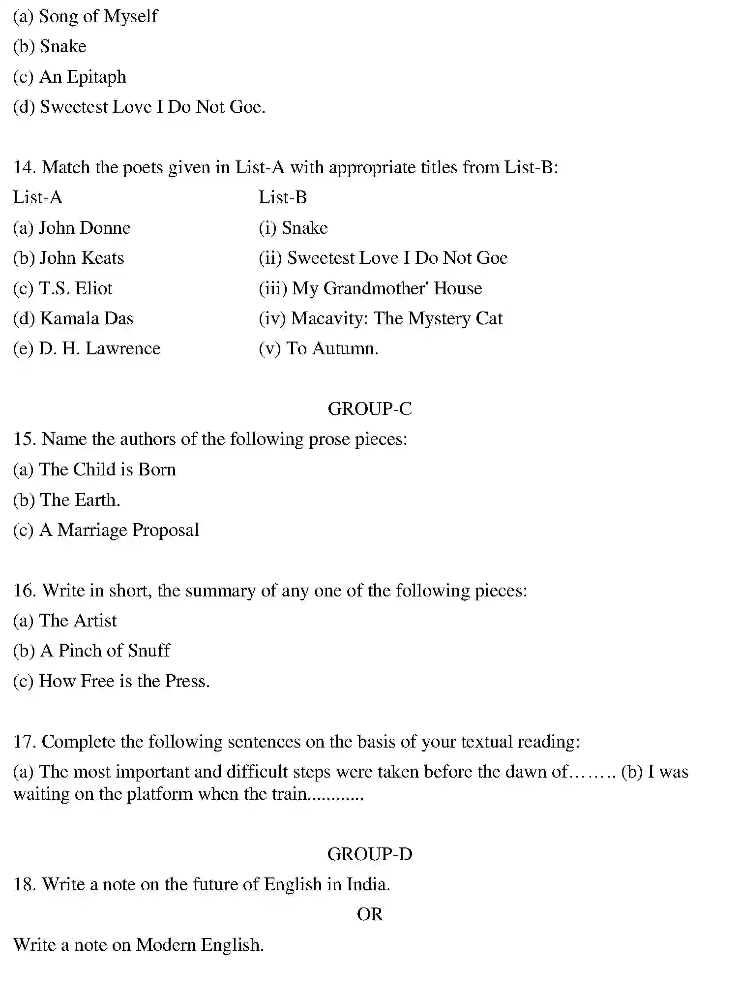 Bihar Board Class 12 2011 ENGLISH Question Bank - Page 3