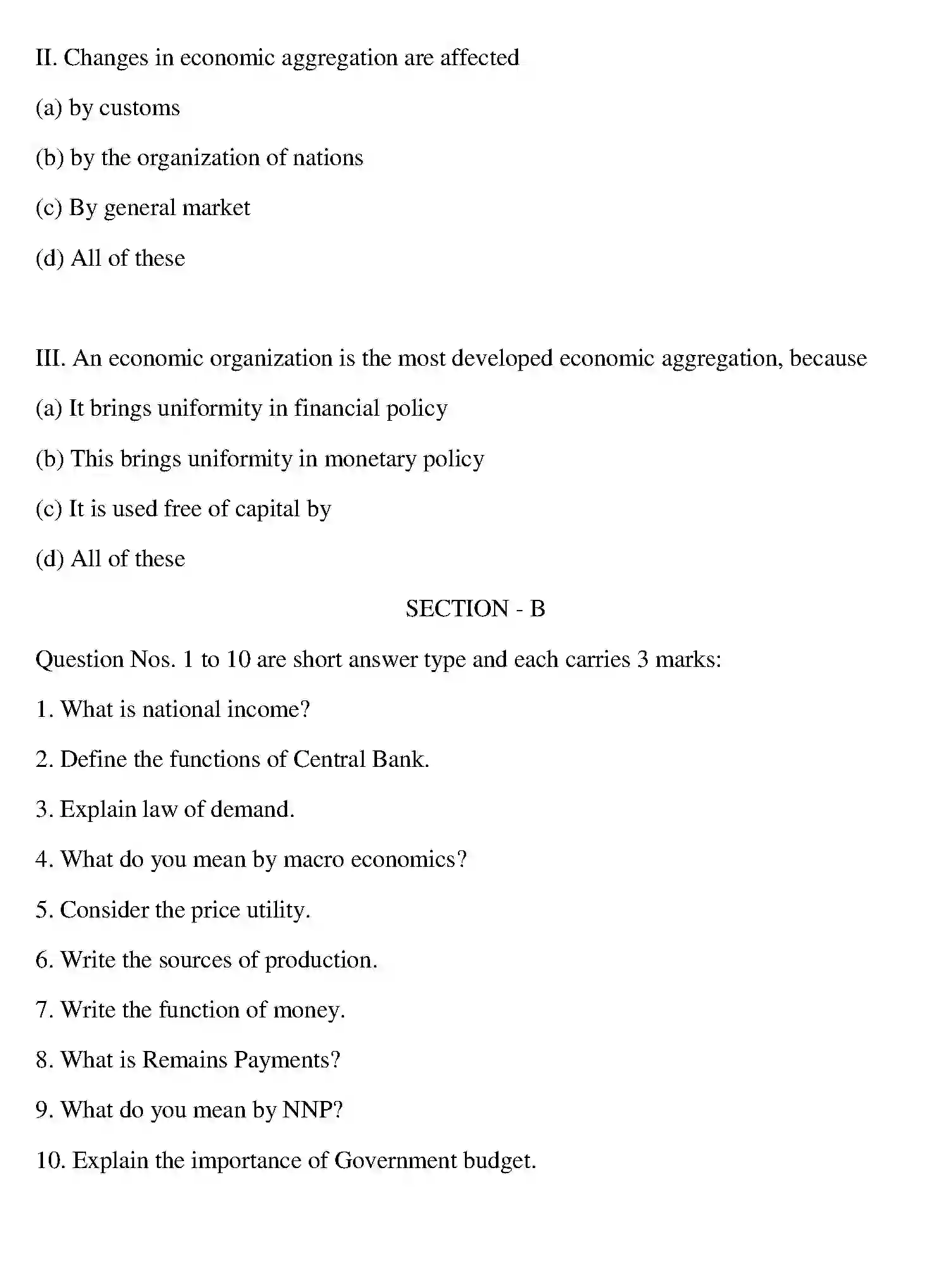 Bihar Board Class 12 2012 BUSINESS-ECONOMICS Question Bank - Page 20
