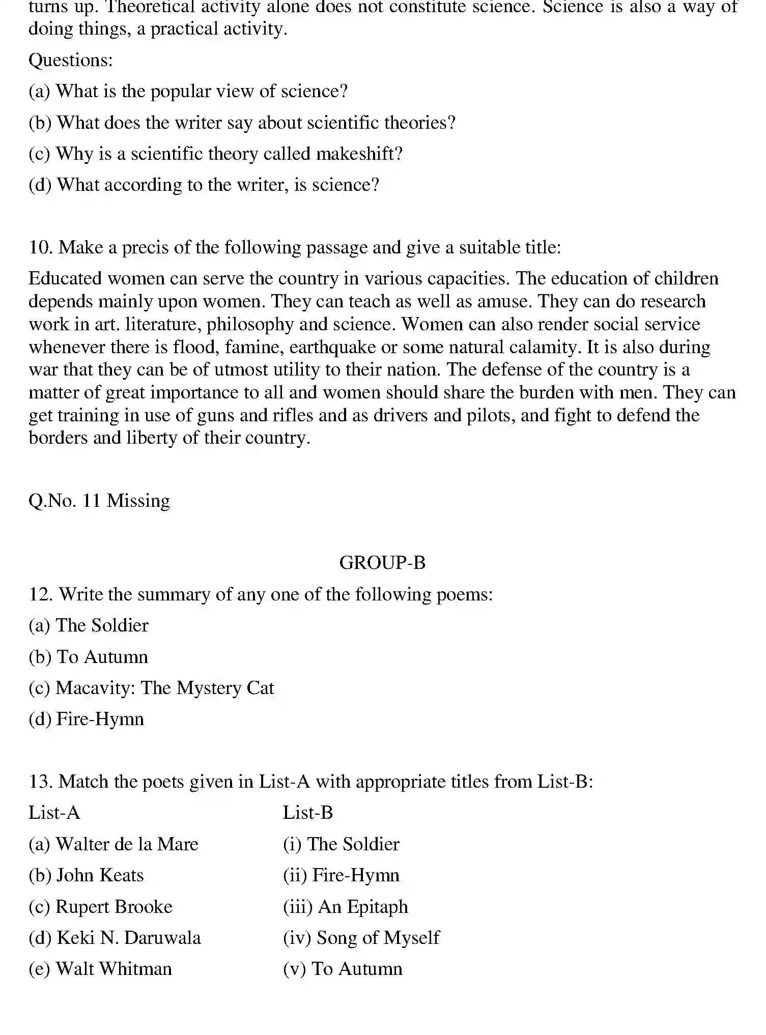 Bihar Board Class 12 2012 ENGLISH Question Bank - Page 2