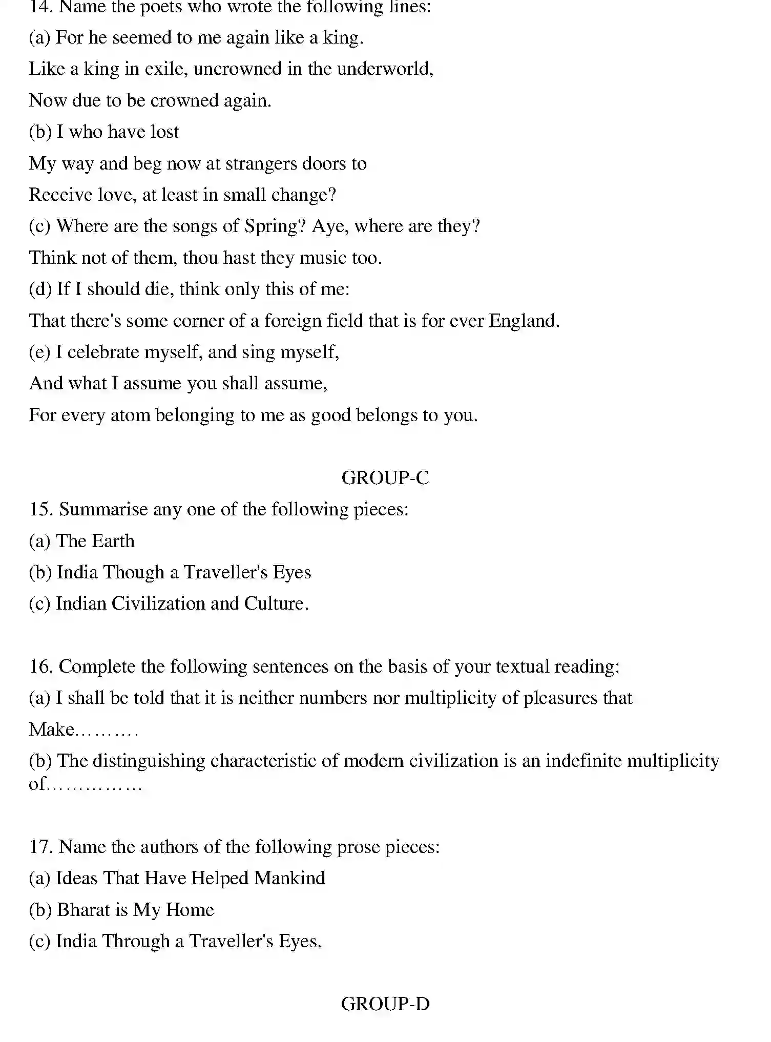 Bihar Board Class 12 2012 ENGLISH Question Bank - Page 3