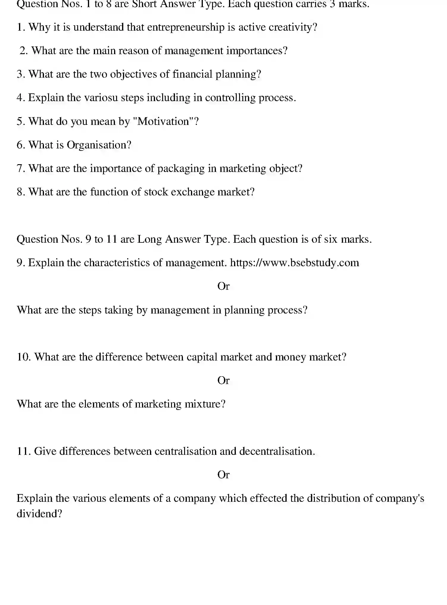 Bihar Board Class 12 2012 ENTREPRENEURSHIP Question Bank - Page 15