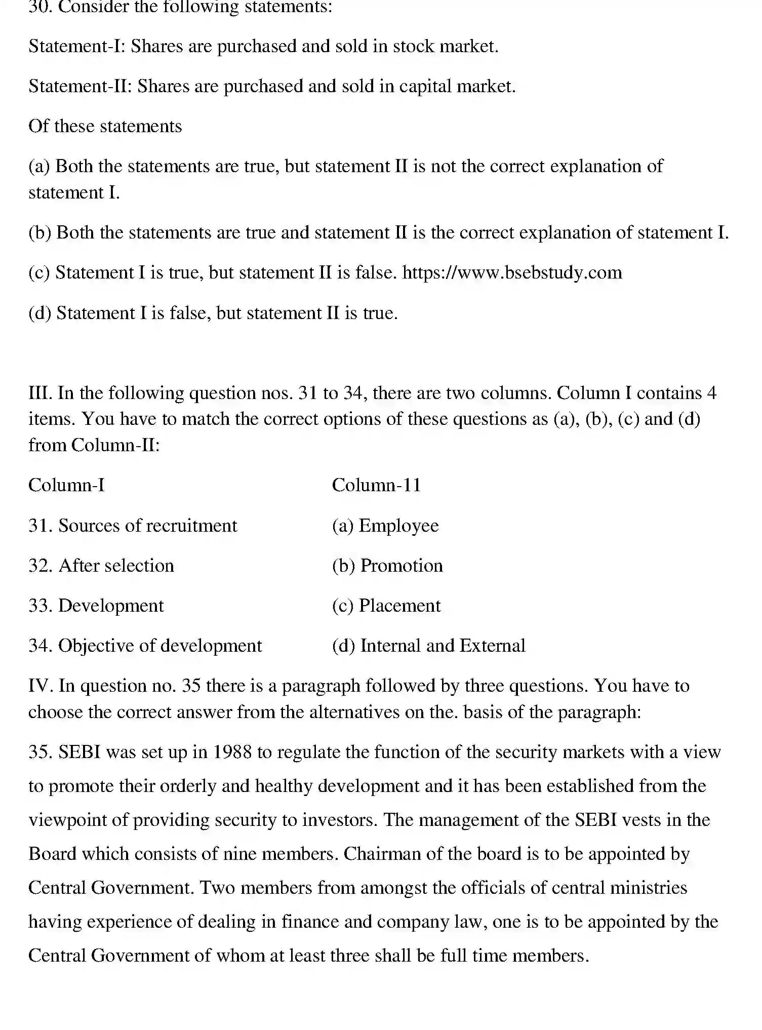 Bihar Board Class 12 2013 BUSINESS-STUDIES Question Bank - Page 19