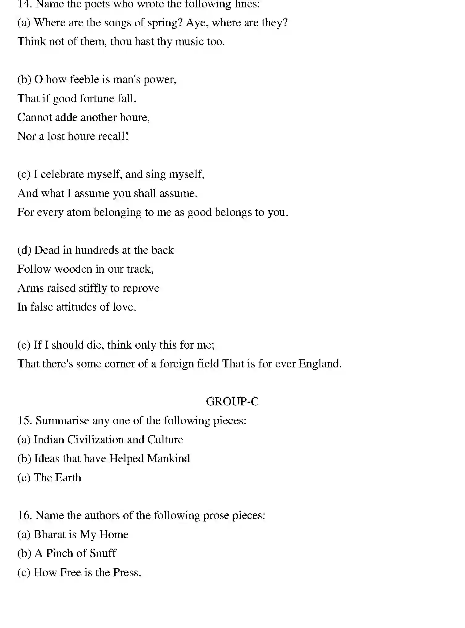 Bihar Board Class 2 2013 ENGLISH Question Bank - Page 3