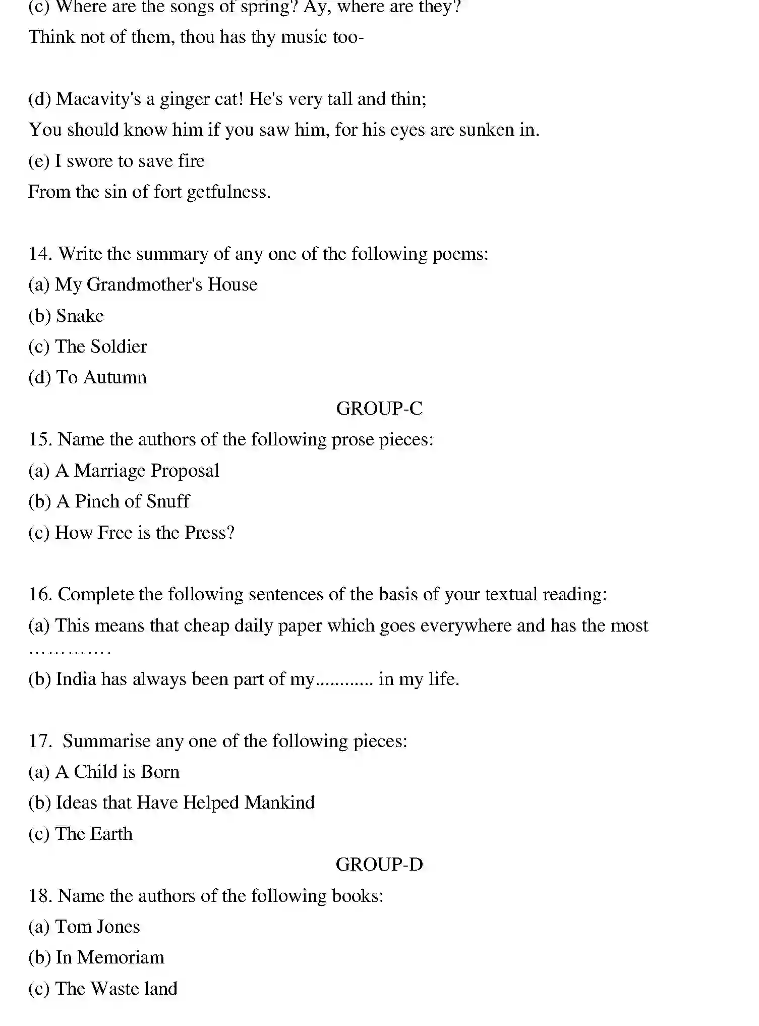 Bihar Board Class 2 2015 ENGLISH Question Bank - Page 3