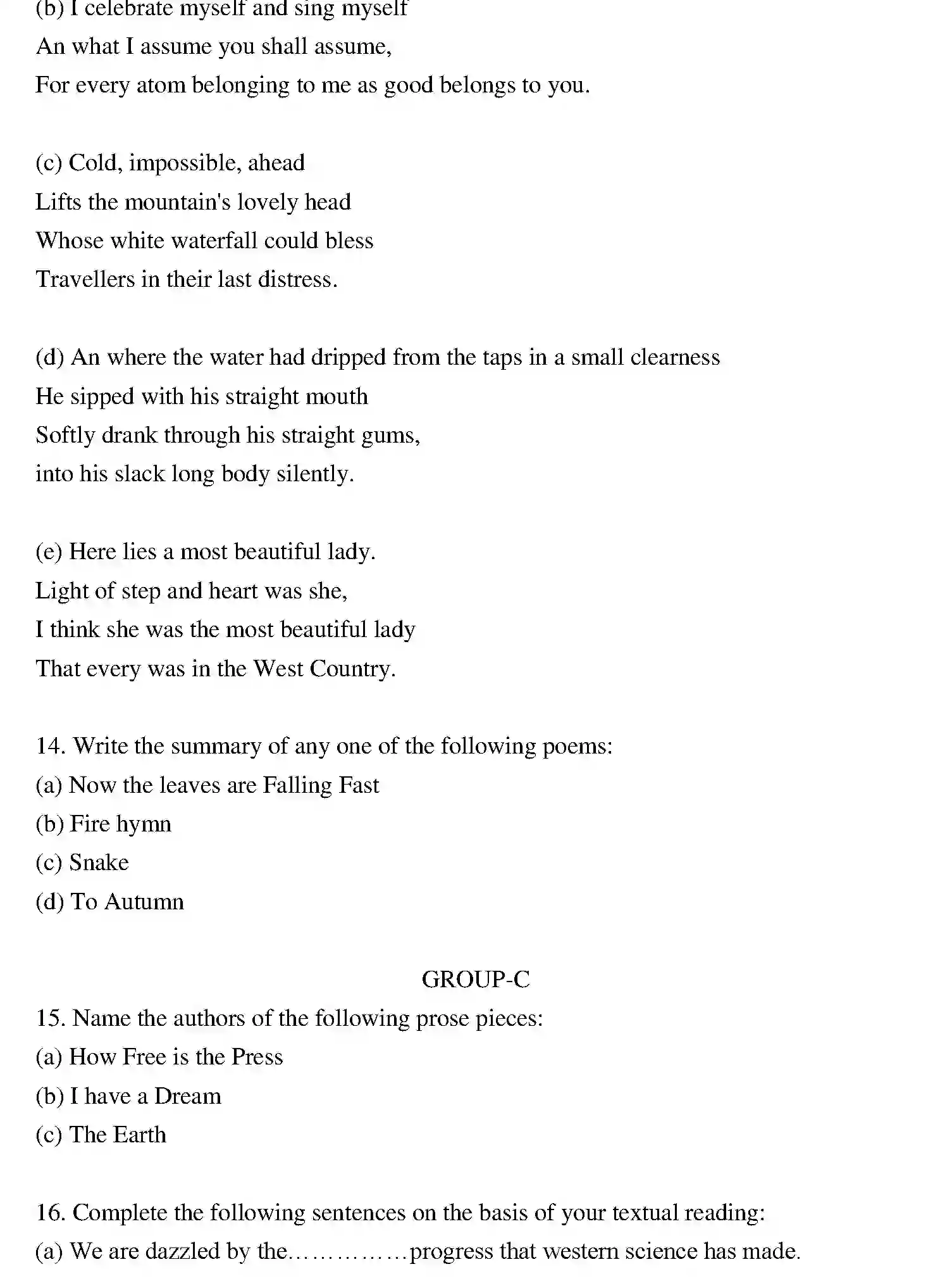 Bihar Board Class 2 2016 ENGLISH Question Bank - Page 3