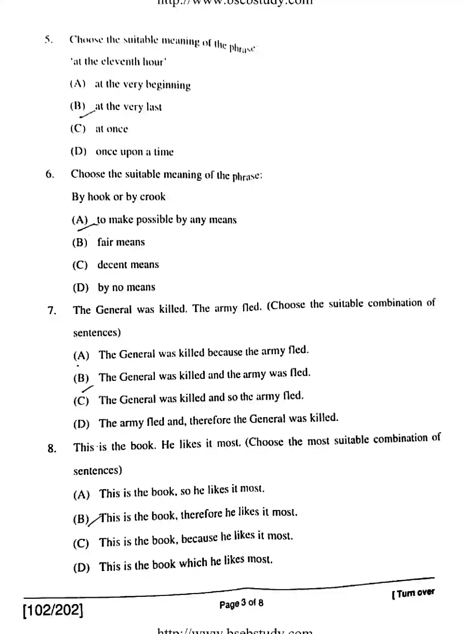 Bihar Board Class 2 2018 ENGLISH-102-202 Question Bank - Page 3